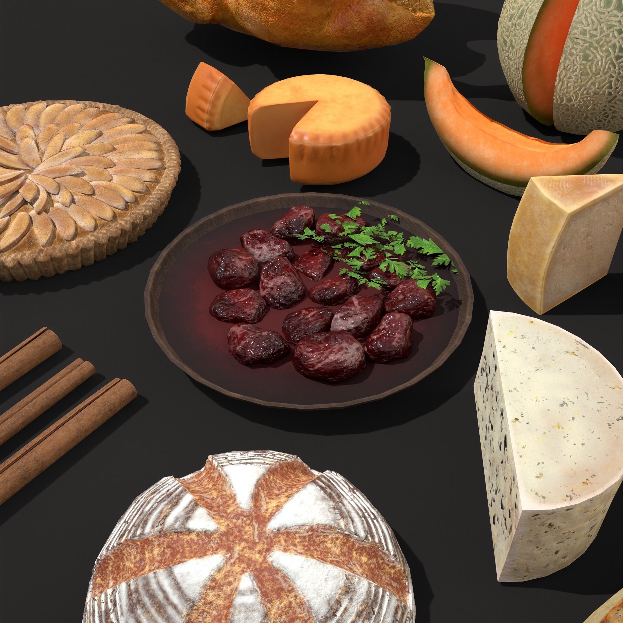 Medieval Foods Mix Two 3D Model Collection_7