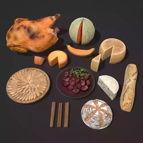Medieval Foods Mix Two 3D Model Collection