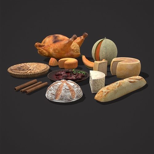 Medieval Foods Mix Two 3D Model Pack 6