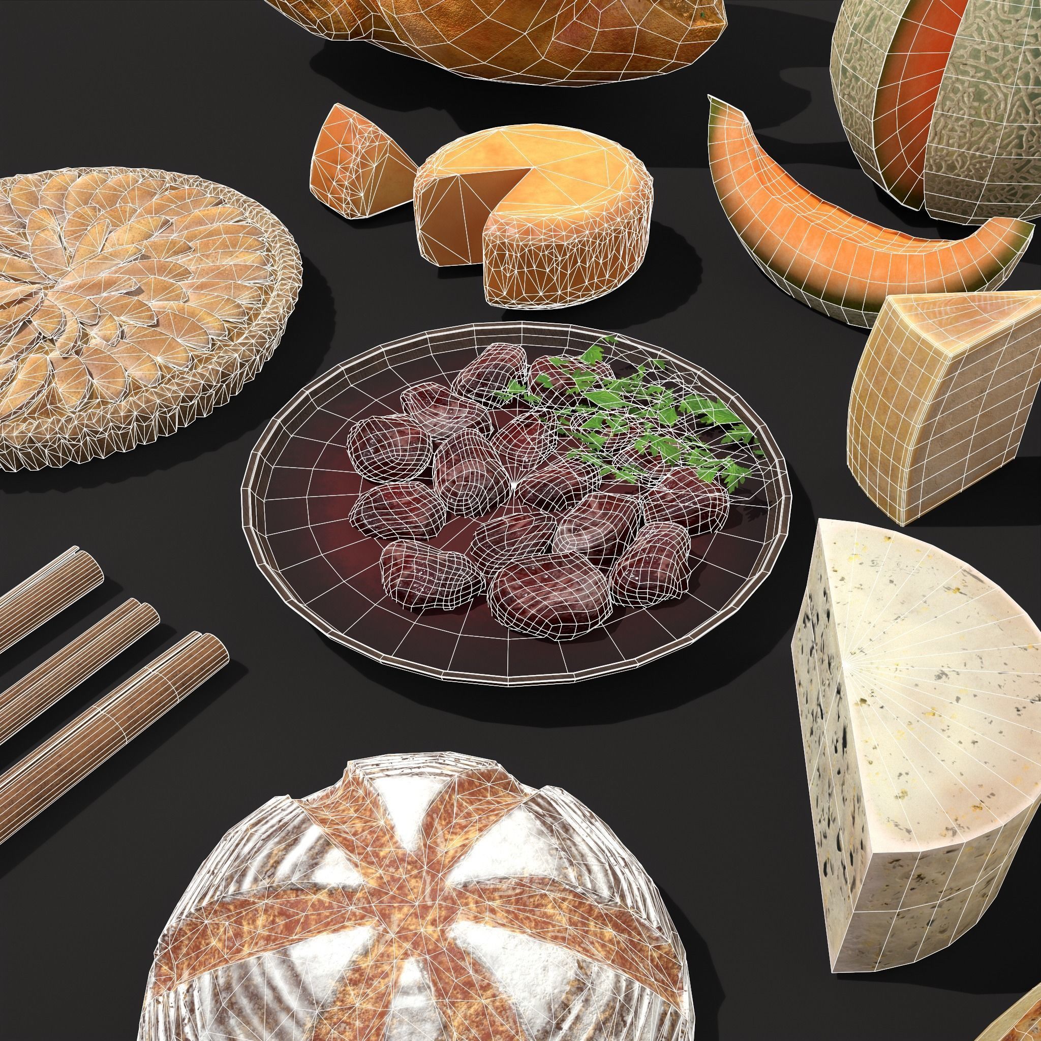 Medieval Foods Mix Two 3D Model Collection_8
