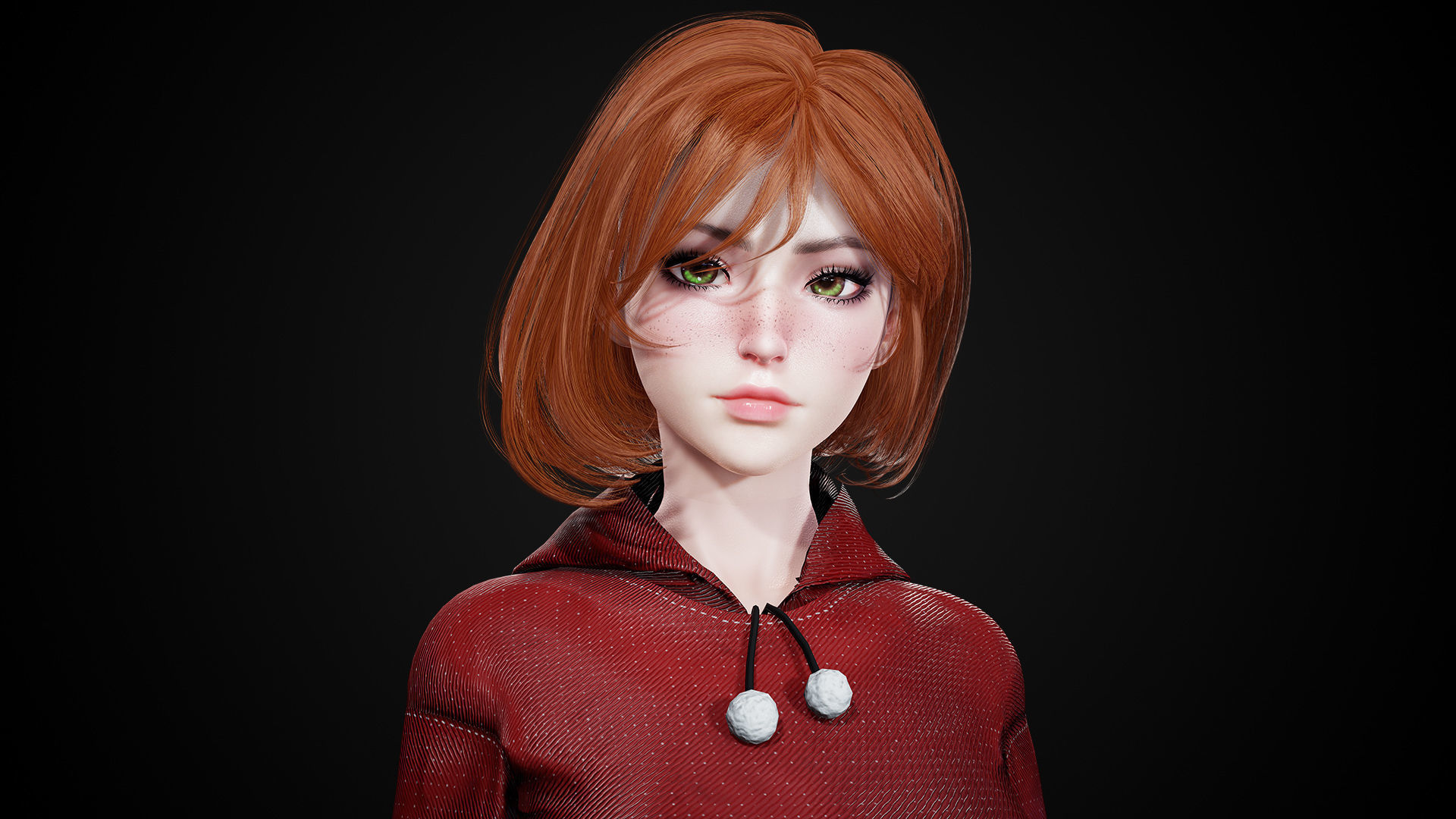 New Year Girls - Game Ready Low-poly 3D model_14