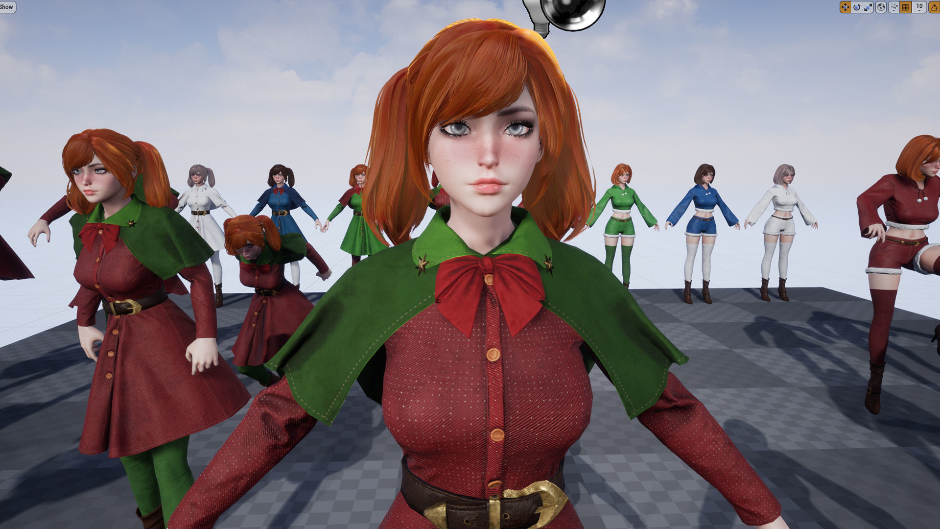 New Year Girls - Game Ready Low-poly 3D model_30