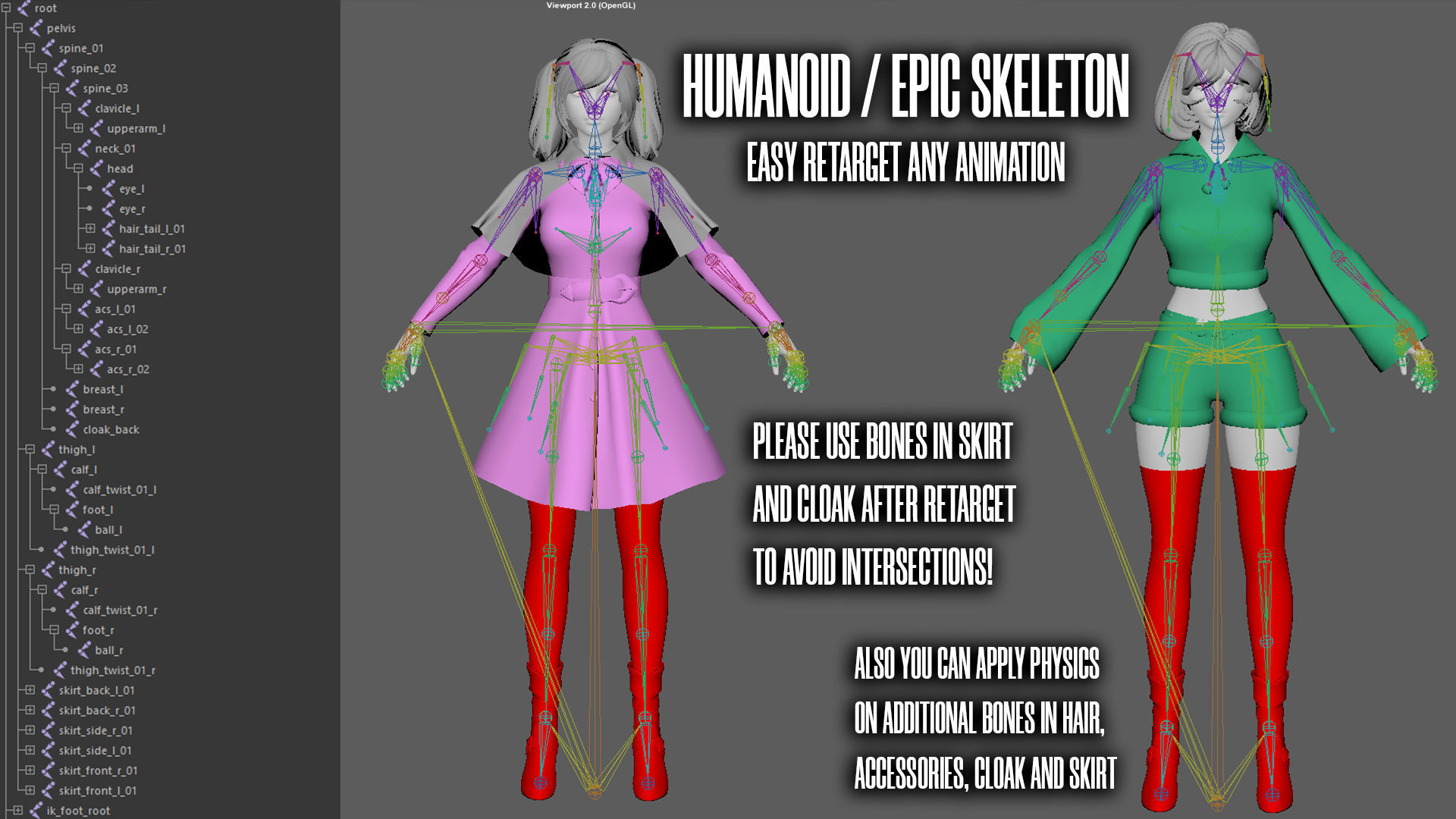 New Year Girls - Game Ready Low-poly 3D model_22