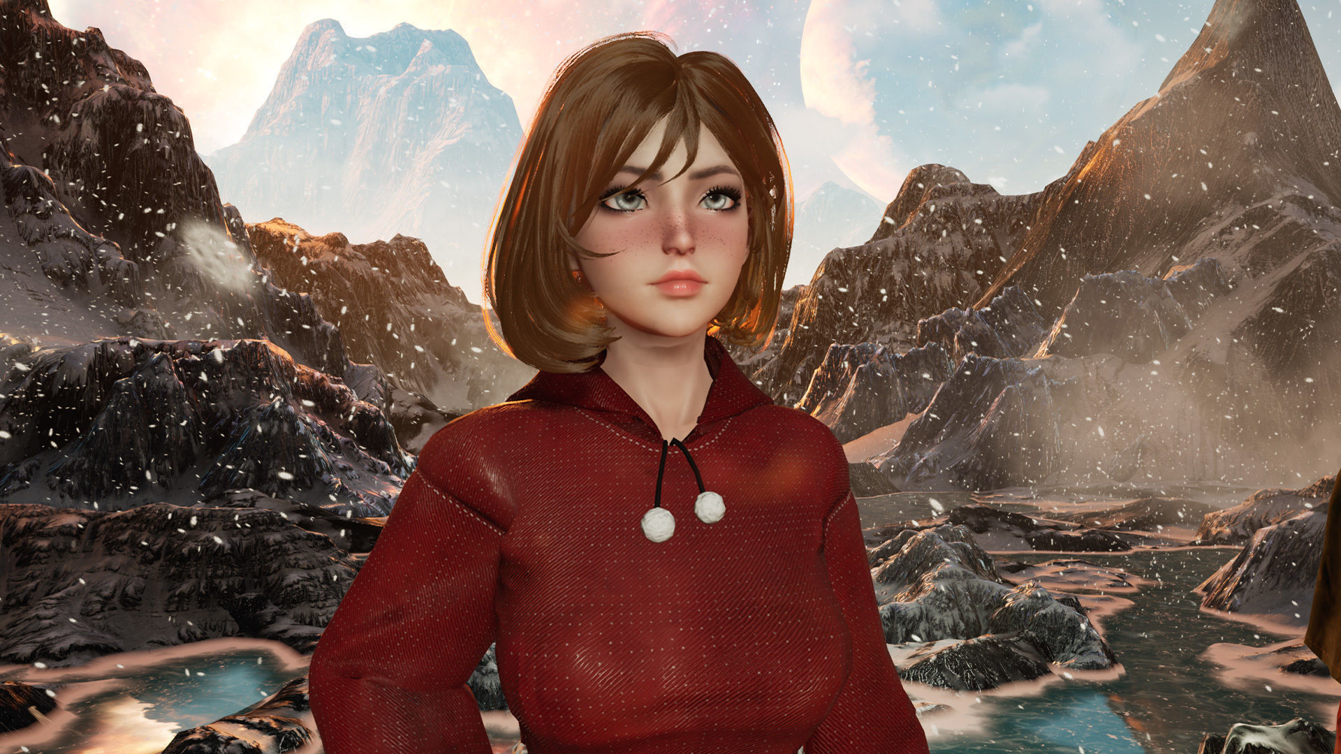 New Year Girls - Game Ready Low-poly 3D model_18