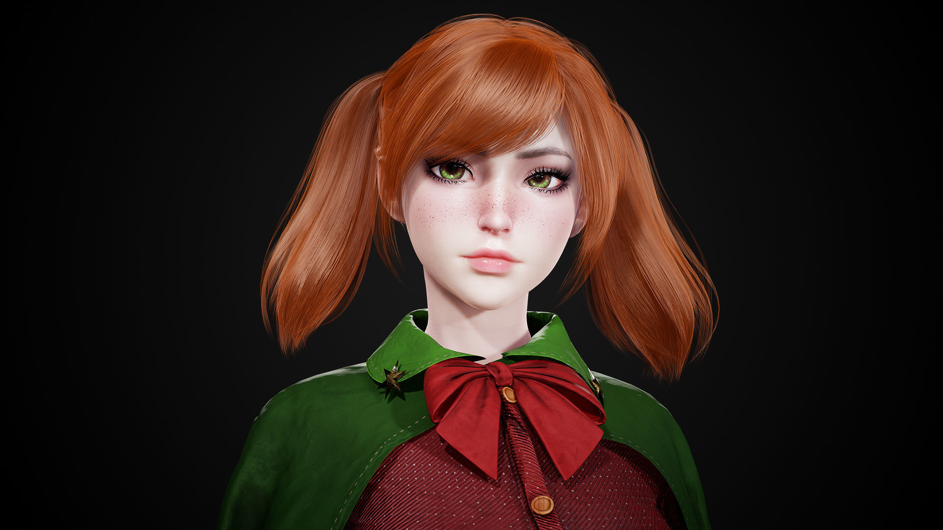 New Year Girls - Game Ready Low-poly 3D model_13