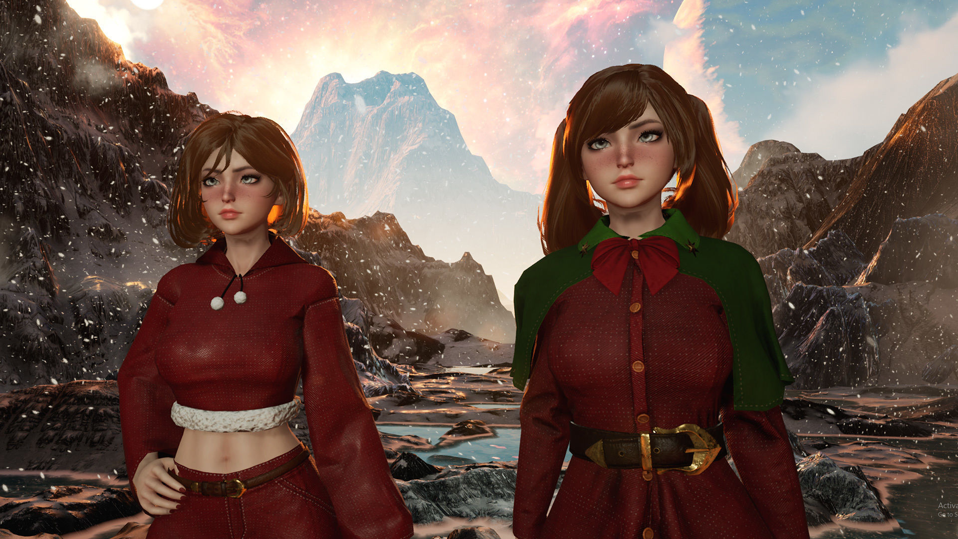 New Year Girls - Game Ready Low-poly 3D model_19