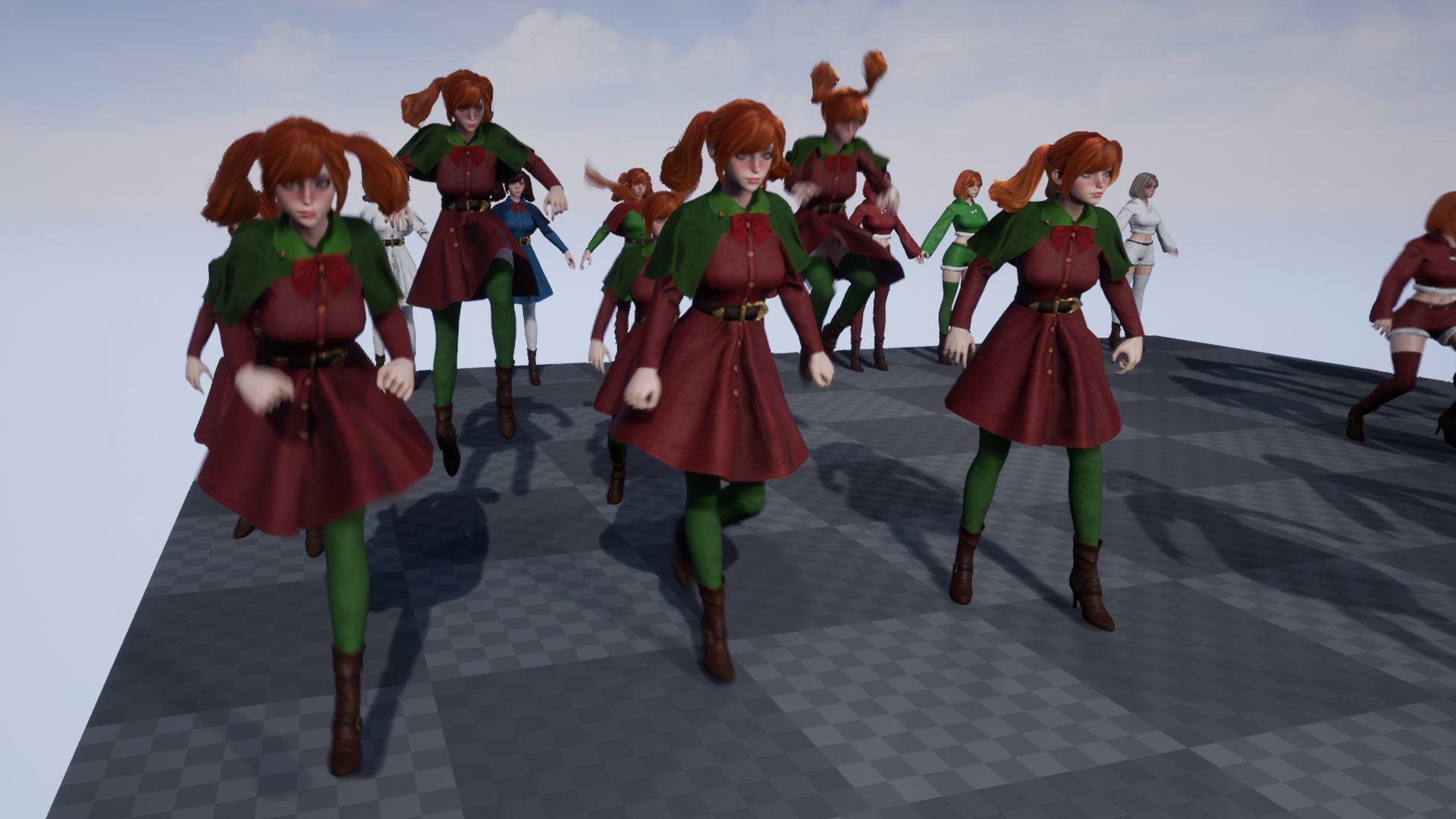 New Year Girls - Game Ready Low-poly 3D model_32