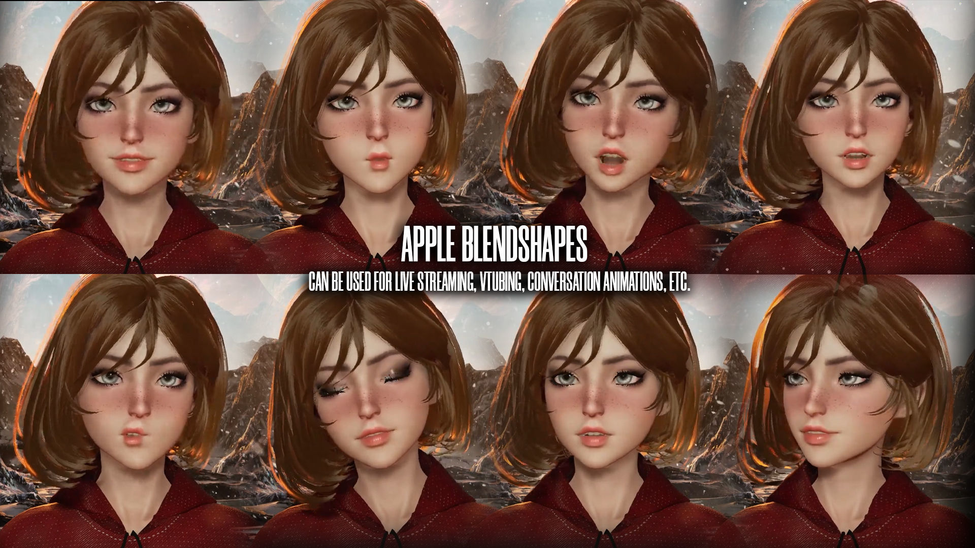 New Year Girls - Game Ready Low-poly 3D model_15