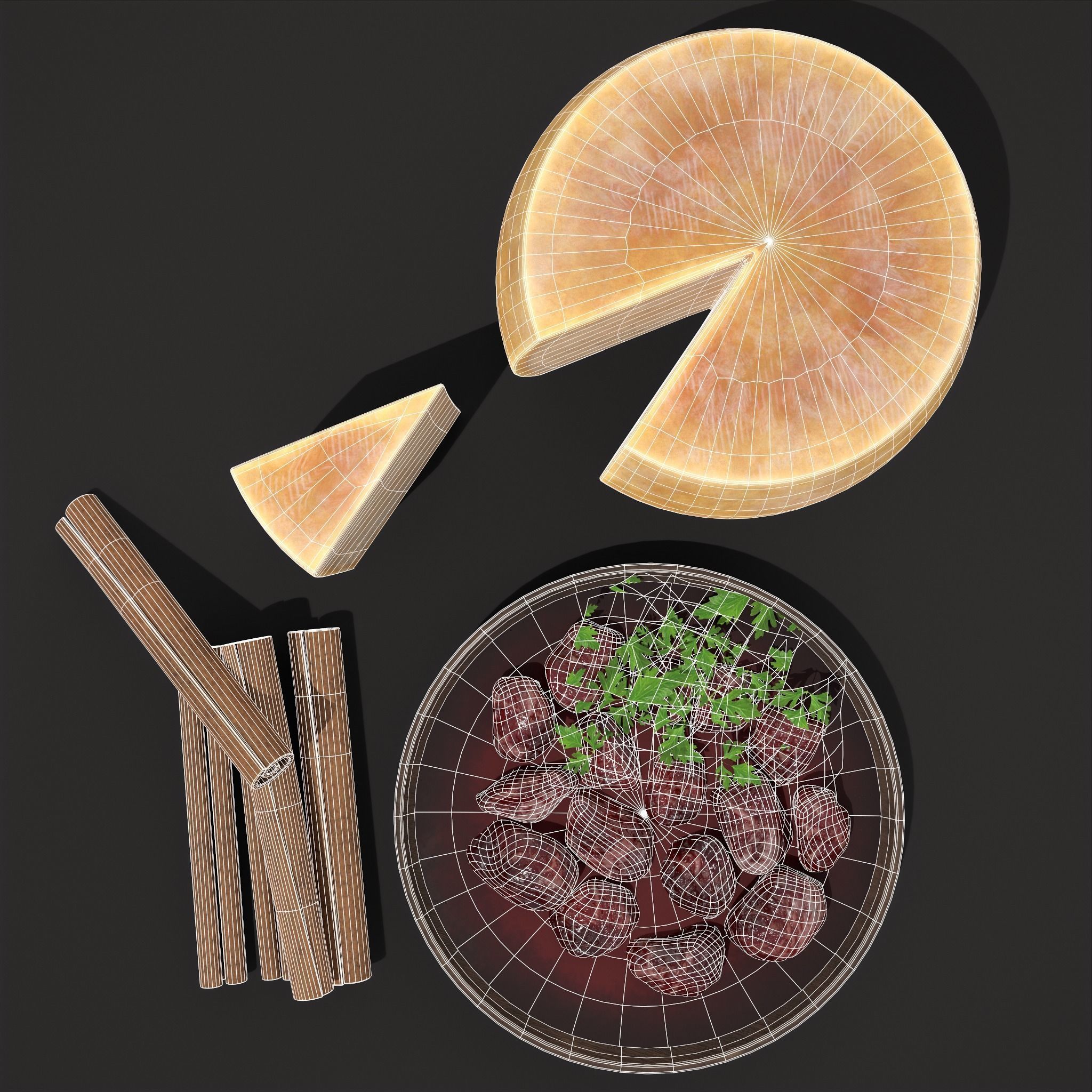 Cinnamon Cheese and Beef Soup 3D Model Collection_5