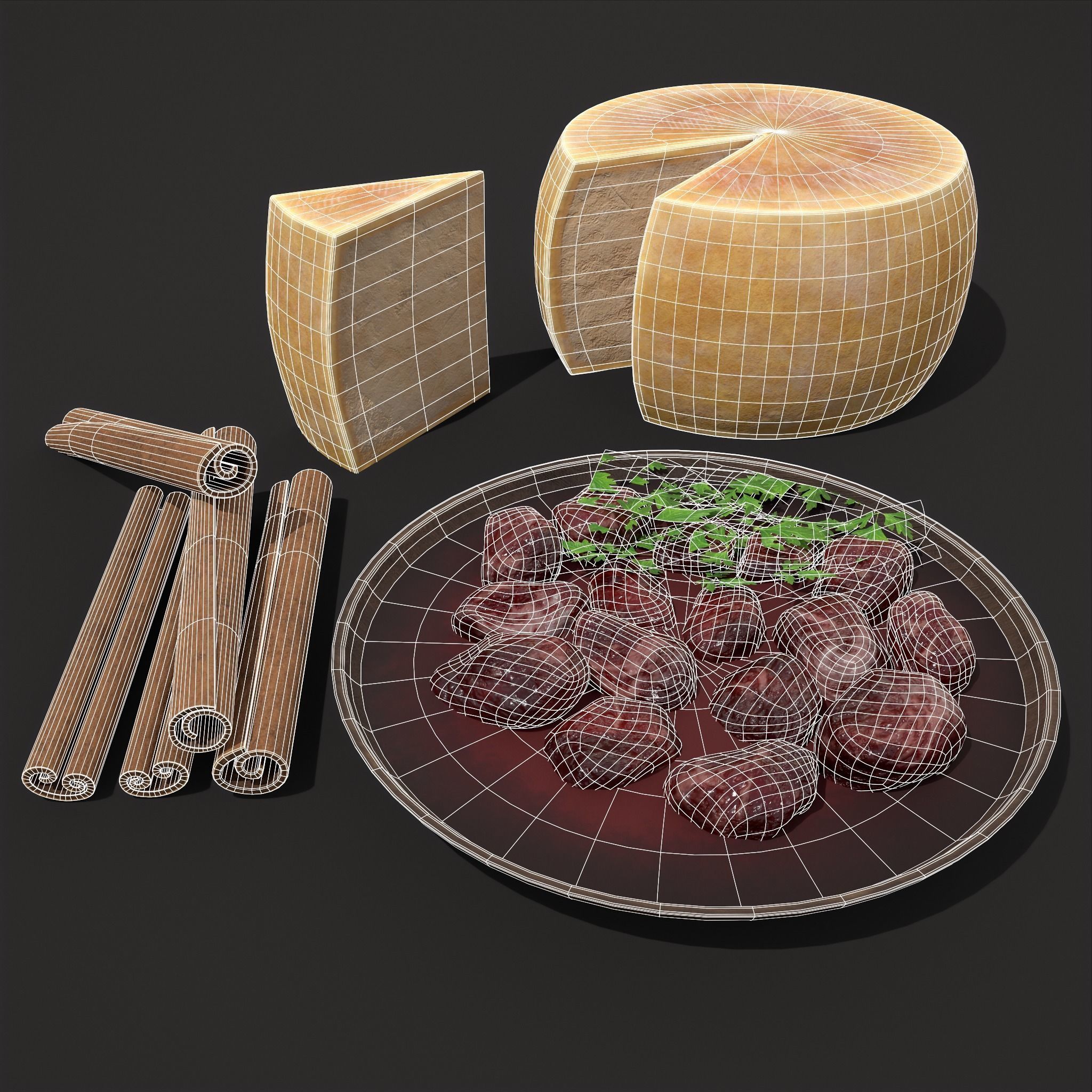 Cinnamon Cheese and Beef Soup 3D Model Collection_1