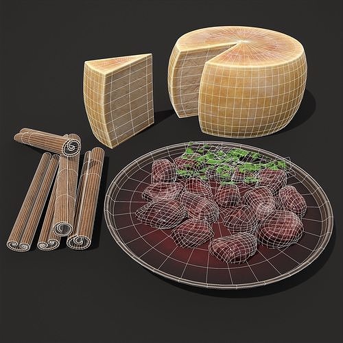 Cinnamon Cheese and Beef Soup 3D Model Pack 2