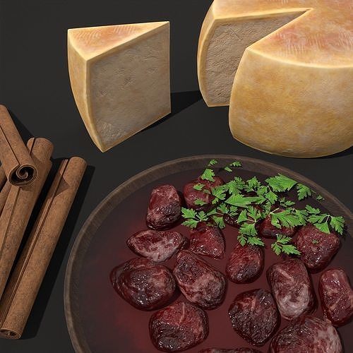 Cinnamon Cheese and Beef Soup 3D Model Pack 7