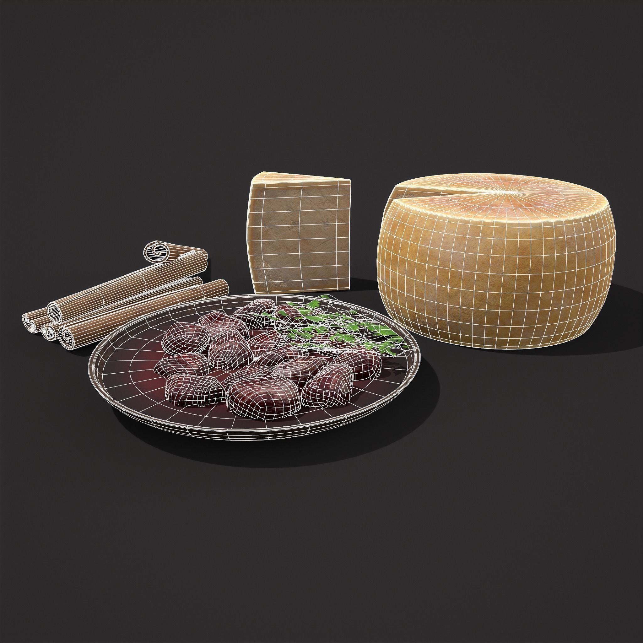 Cinnamon Cheese and Beef Soup 3D Model Collection_9