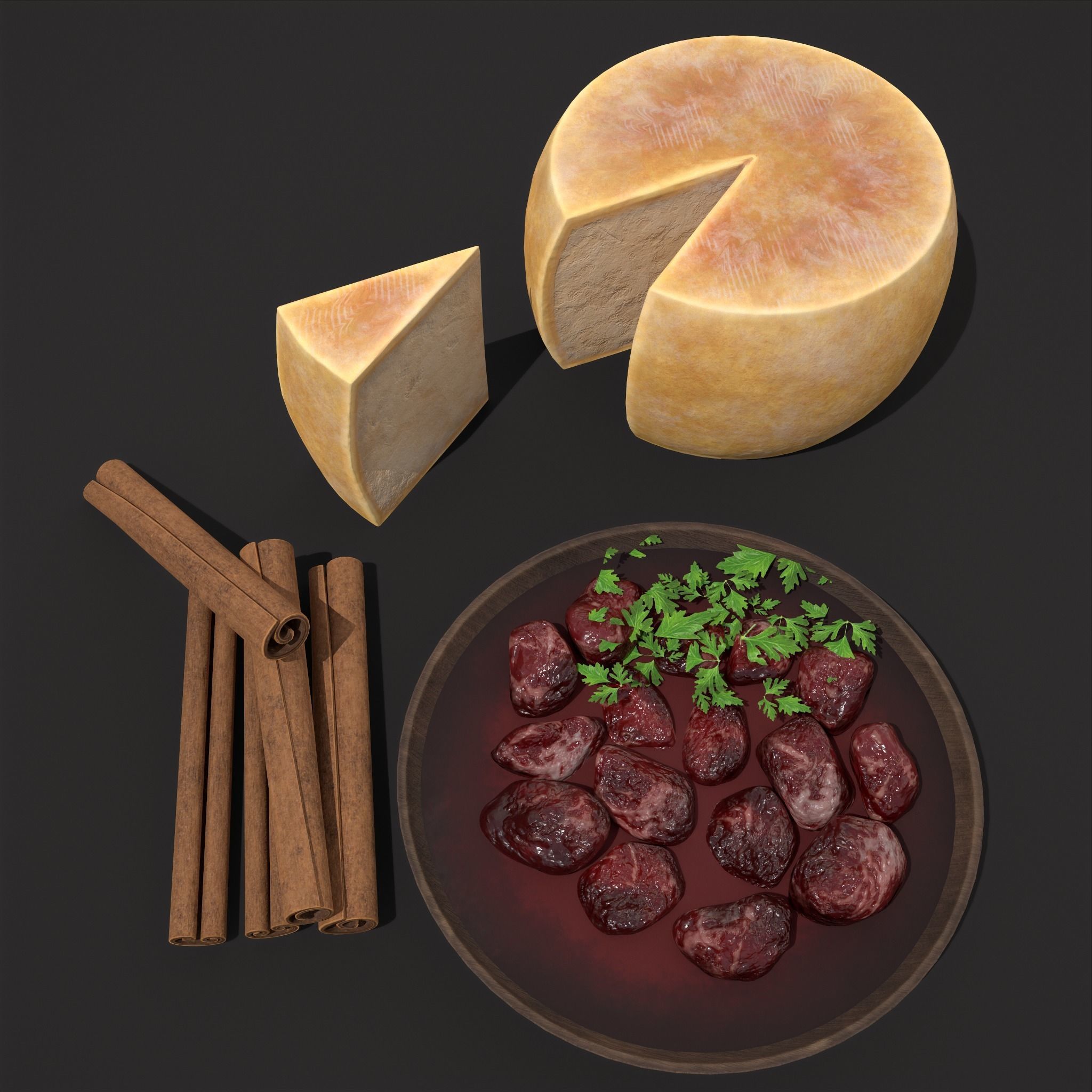 Cinnamon Cheese and Beef Soup 3D Model Collection_2