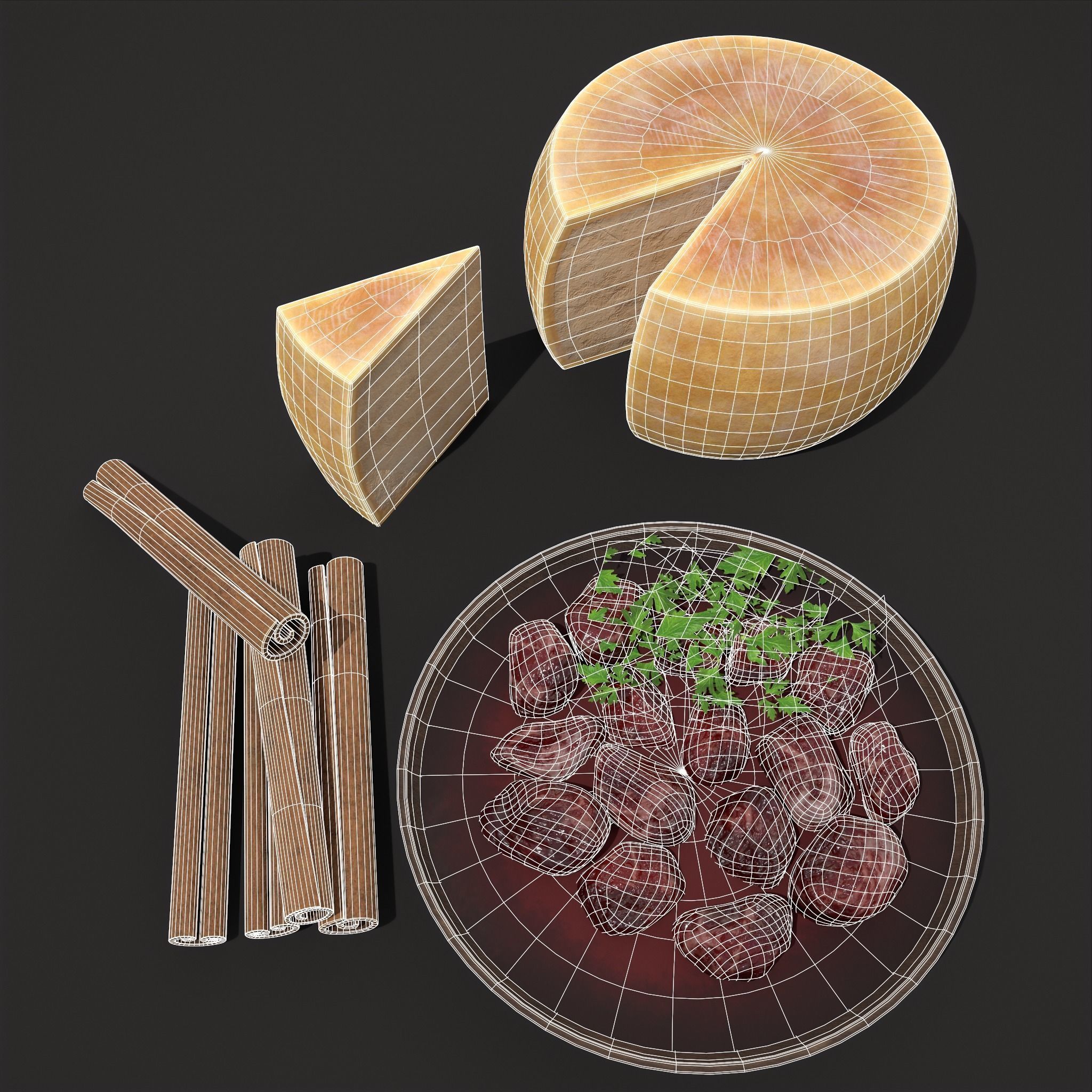 Cinnamon Cheese and Beef Soup 3D Model Collection_3