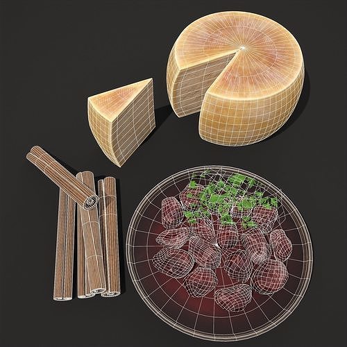 Cinnamon Cheese and Beef Soup 3D Model Pack 4