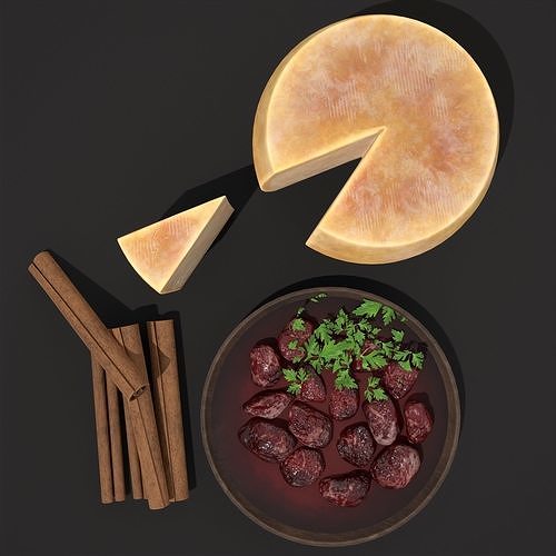 Cinnamon Cheese and Beef Soup 3D Model Pack 5