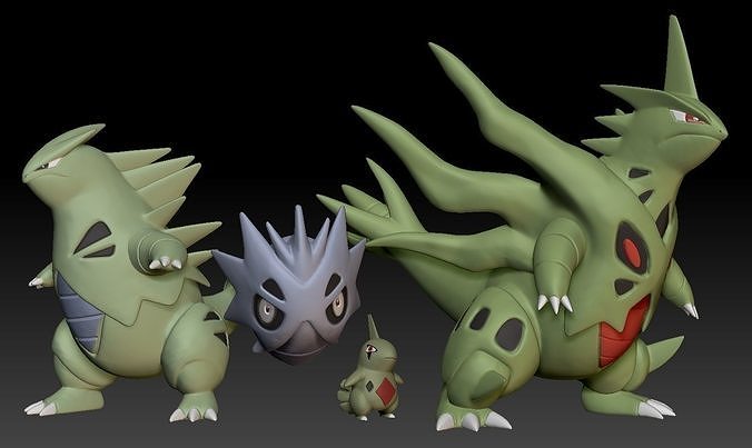 Pokemon Larvitar Pupitar Tyranitar Mega Evolution 3D print model