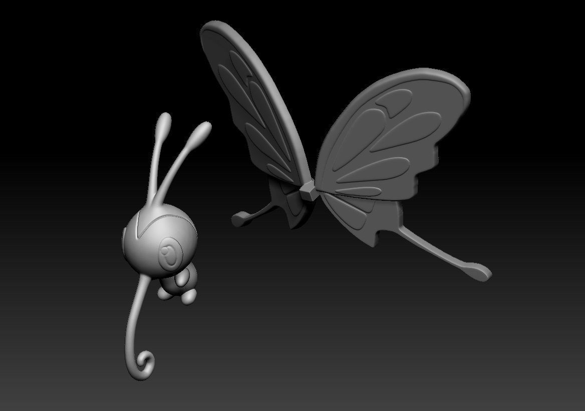 Pokemon Wurmple Cascoon Silcoon Beautifly Dustox 3D print model_2