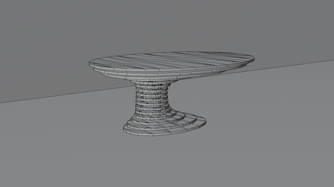 LowPoly Furniture Parametric Table 01 Low-poly 3D model_5