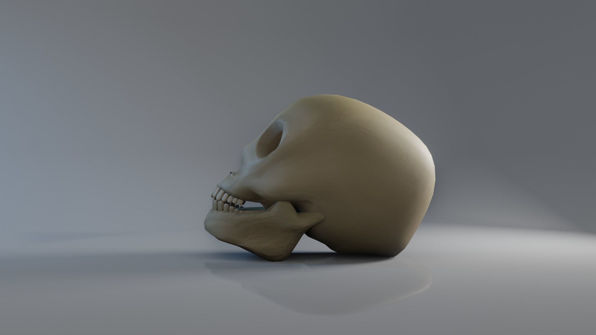 Skull 3D Model Free low-poly 3D model_1
