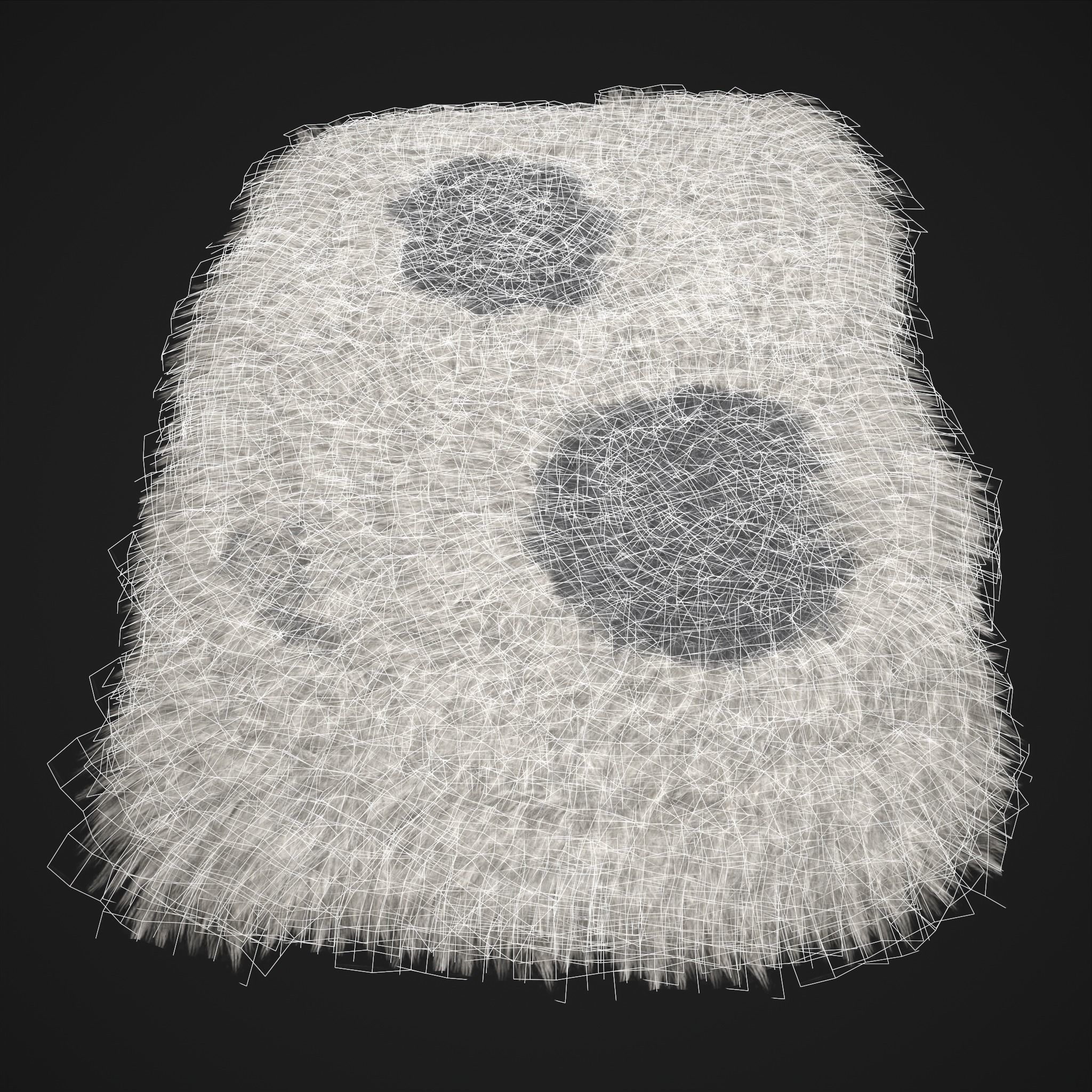 Viking Style Light Spotted Fur Low-poly 3D model_15