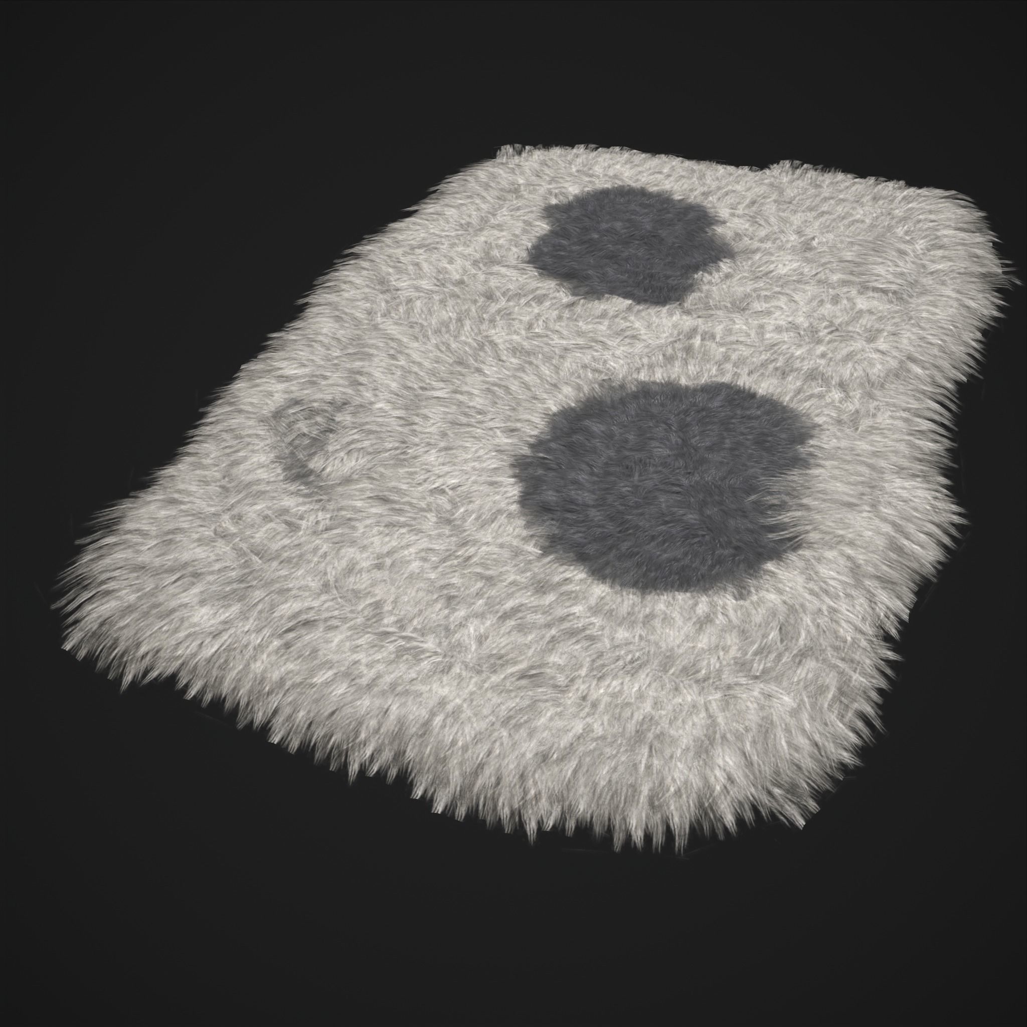 Viking Style Light Spotted Fur Low-poly 3D model_17