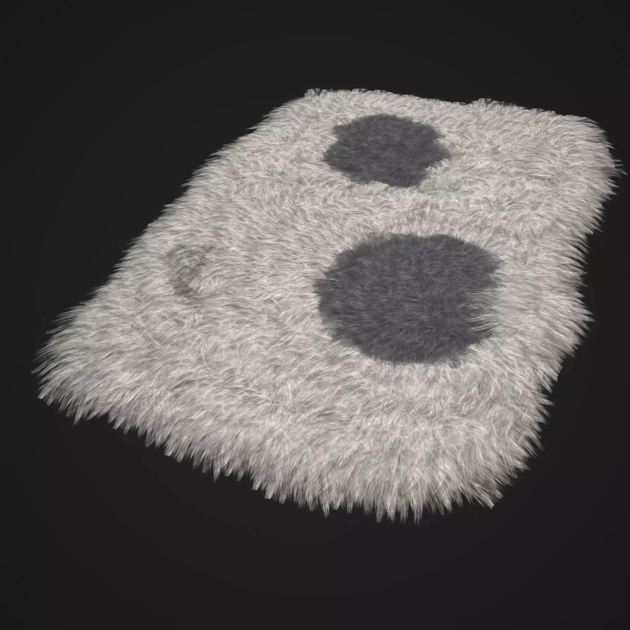 Viking Style Light Spotted Fur Low-poly 3D model_0