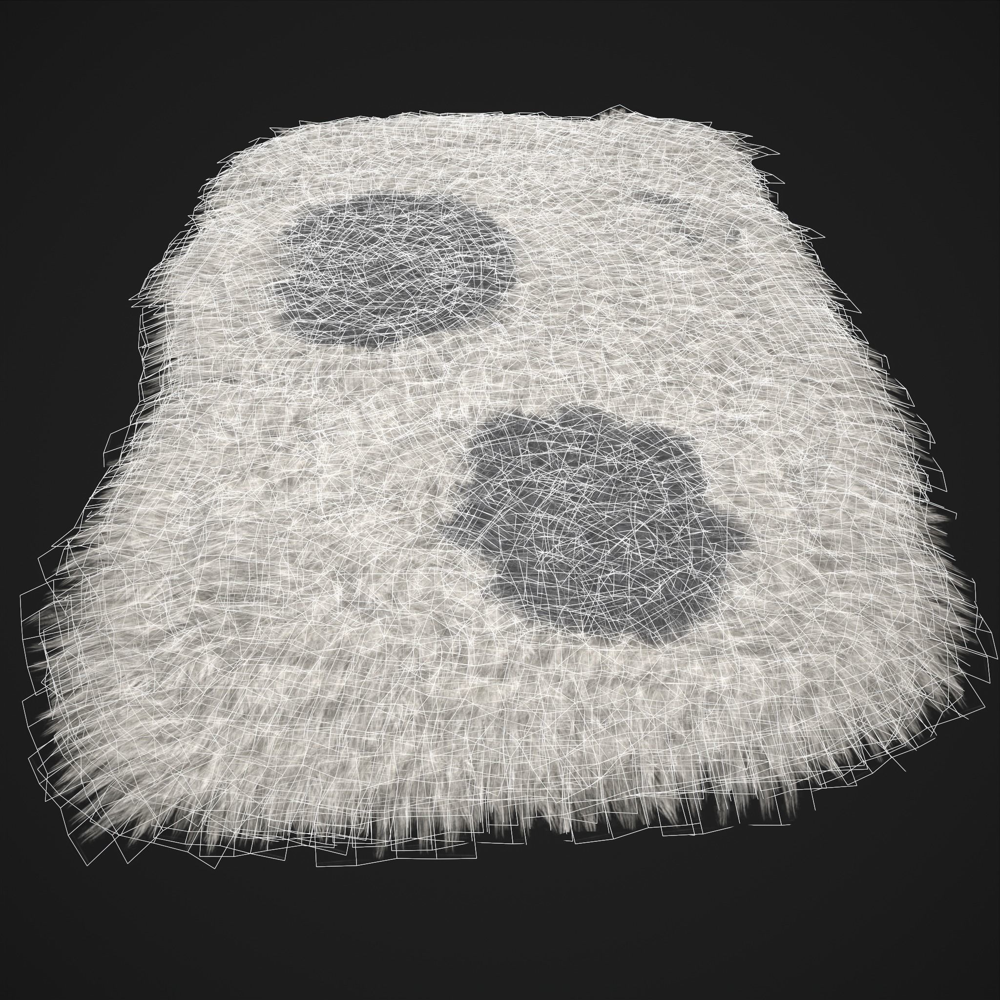 Viking Style Light Spotted Fur Low-poly 3D model_16