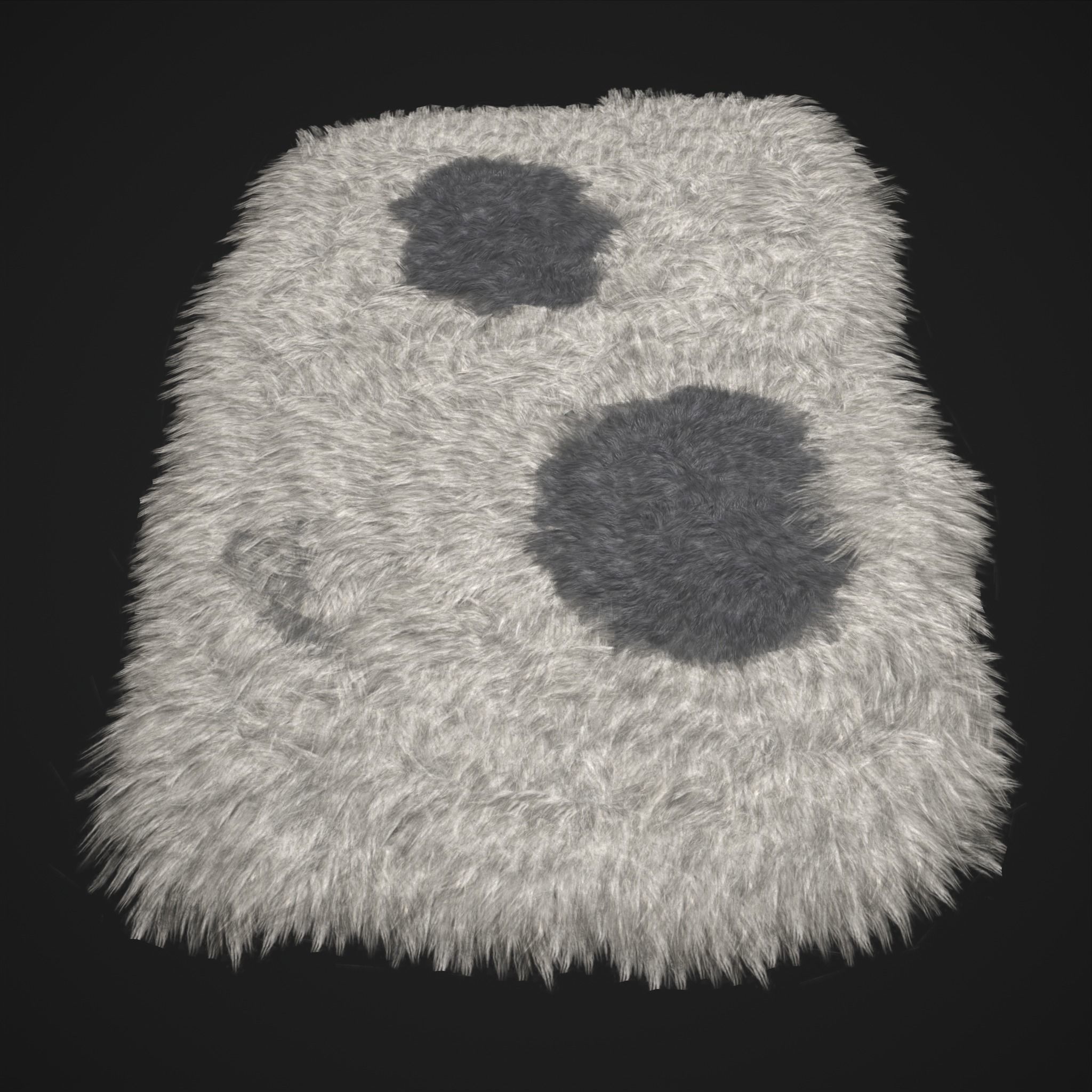 Viking Style Light Spotted Fur Low-poly 3D model_14