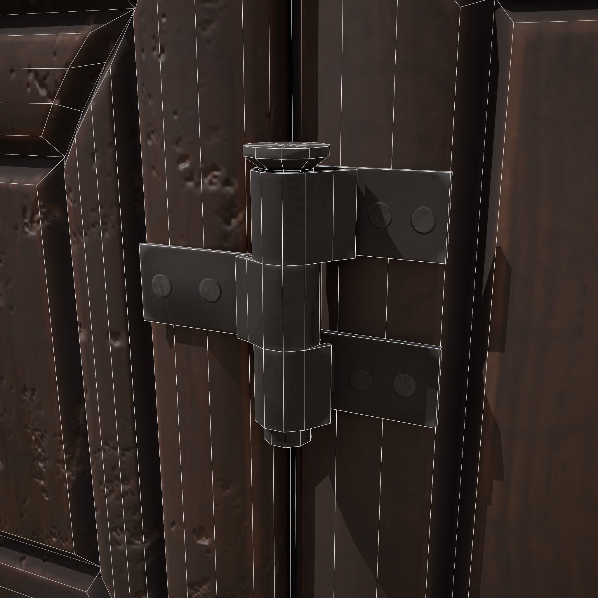 Viking Shelf Bench Low-poly 3D model_28