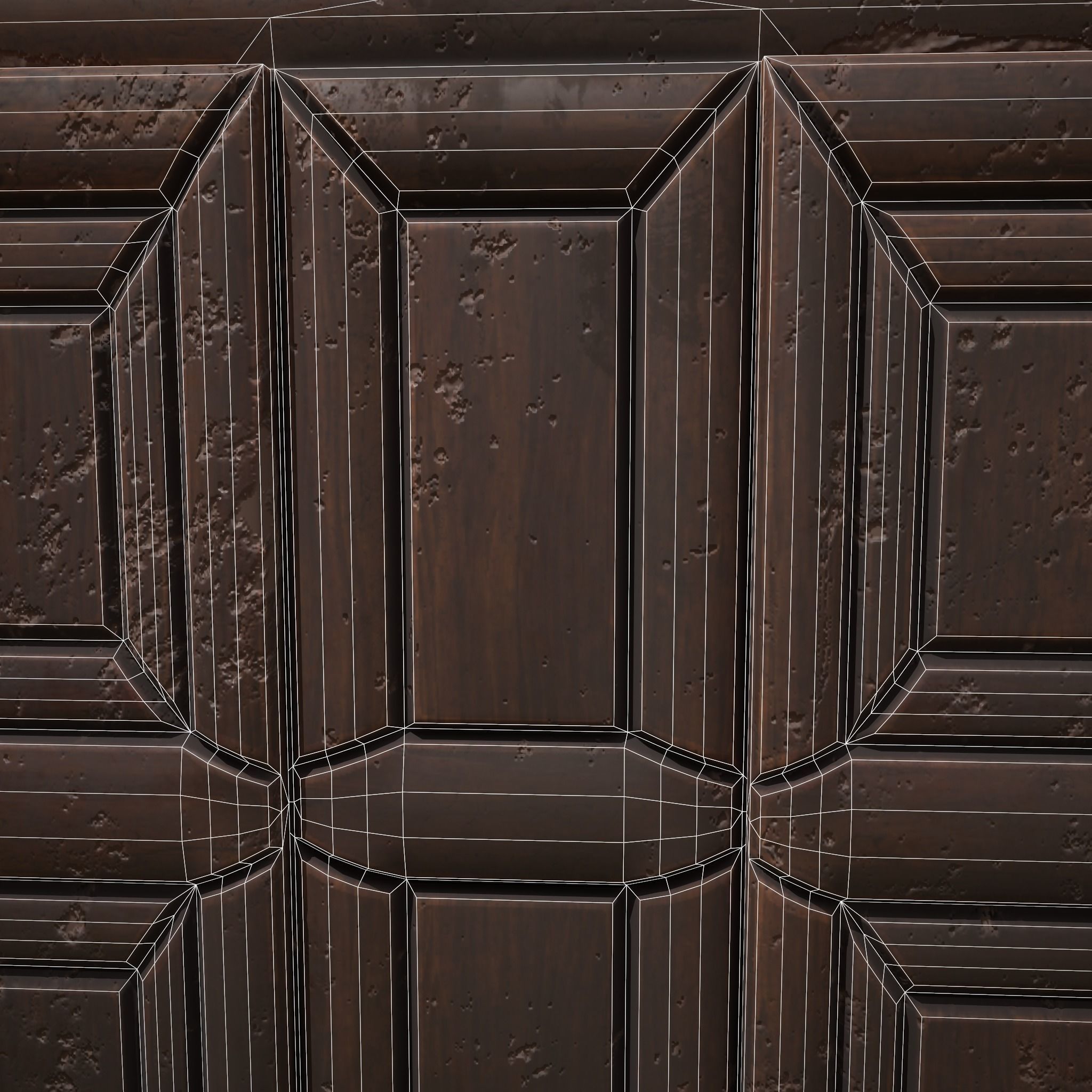 Viking Shelf Bench Low-poly 3D model_30