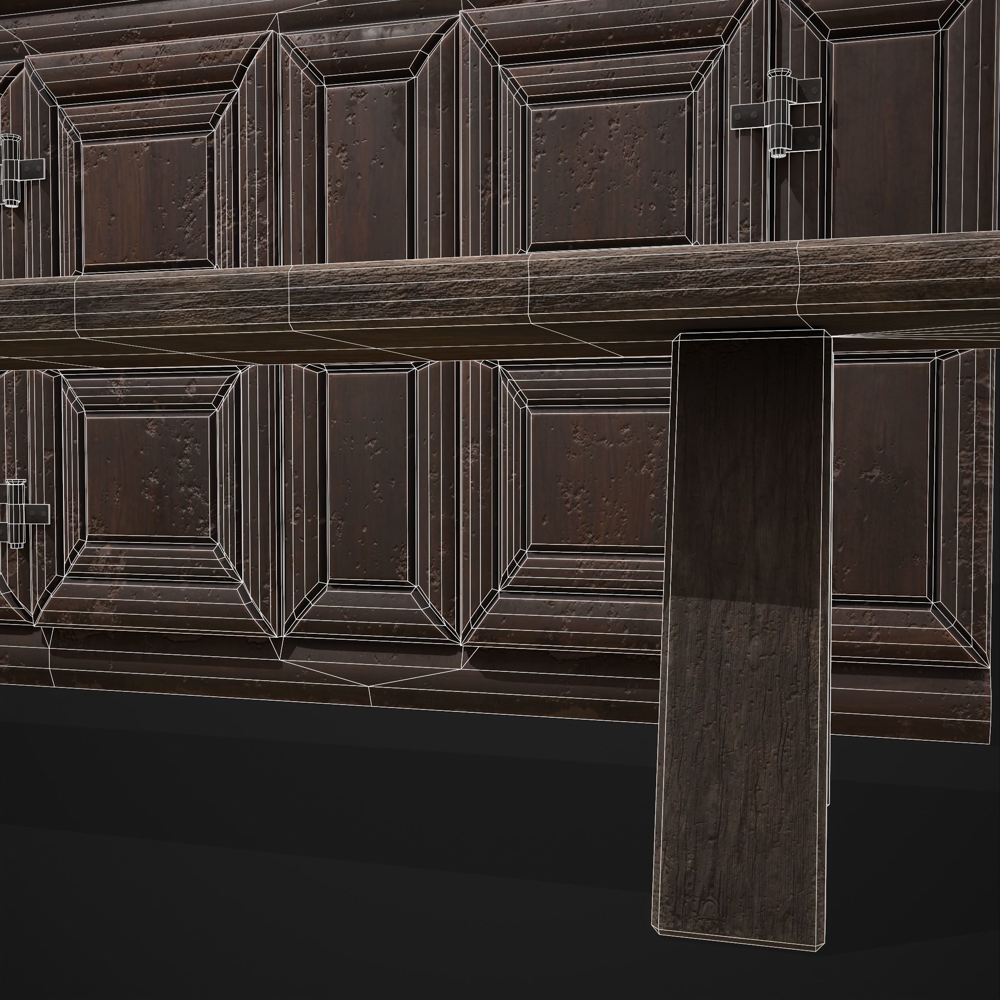 Viking Shelf Bench Low-poly 3D model_22