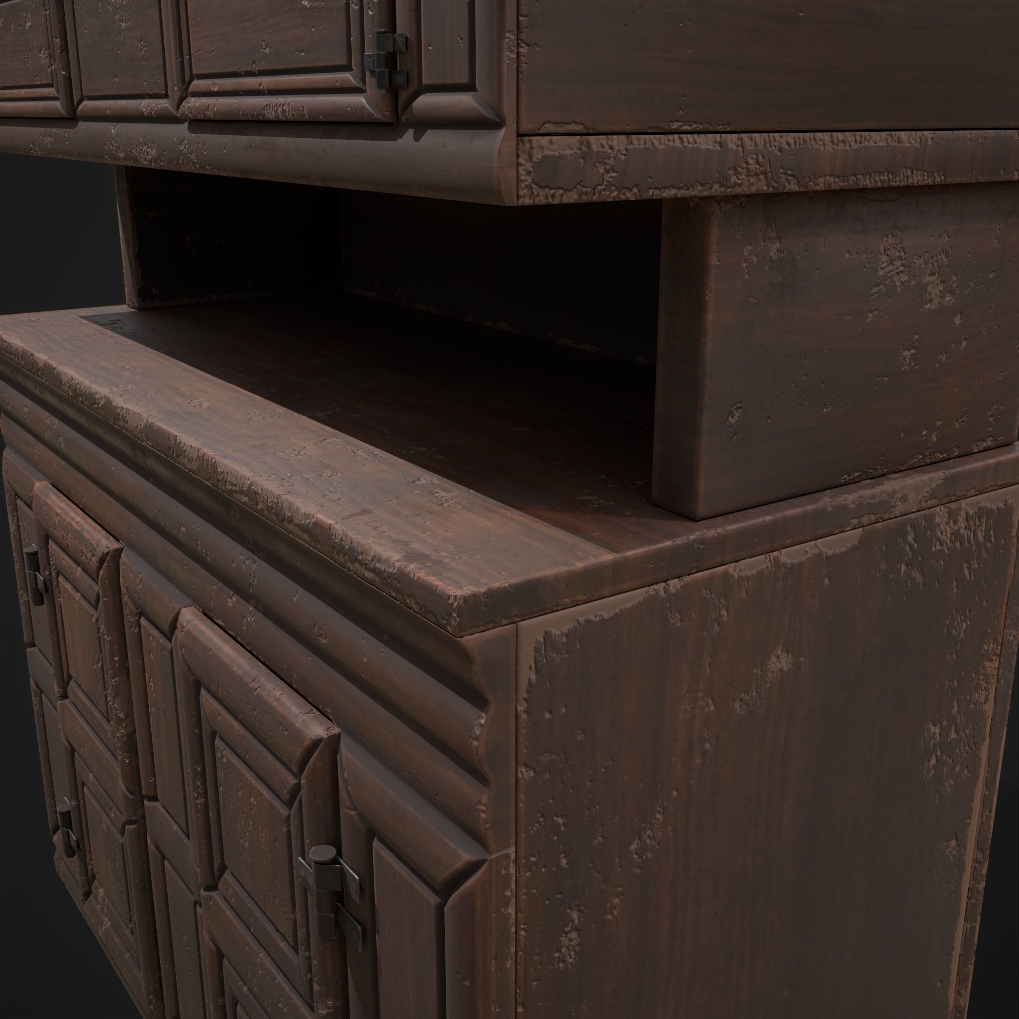 Viking Shelf Bench Low-poly 3D model_13