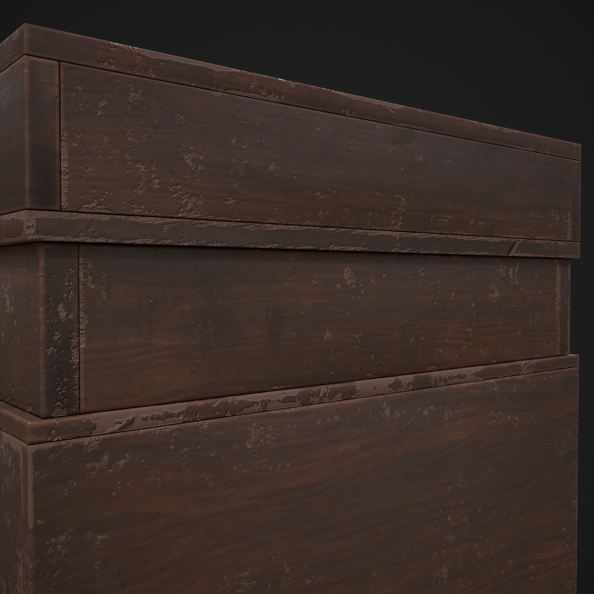 Viking Shelf Bench Low-poly 3D model_15