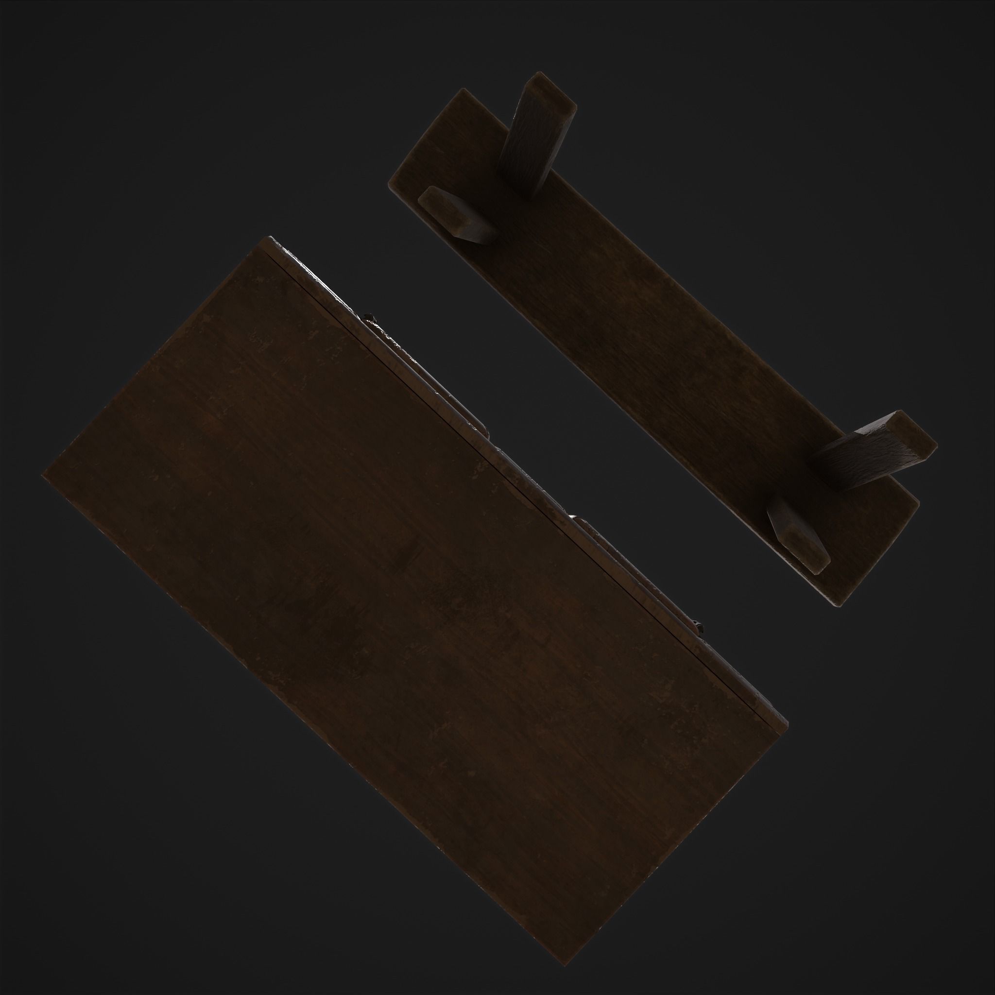 Viking Shelf Bench Low-poly 3D model_33