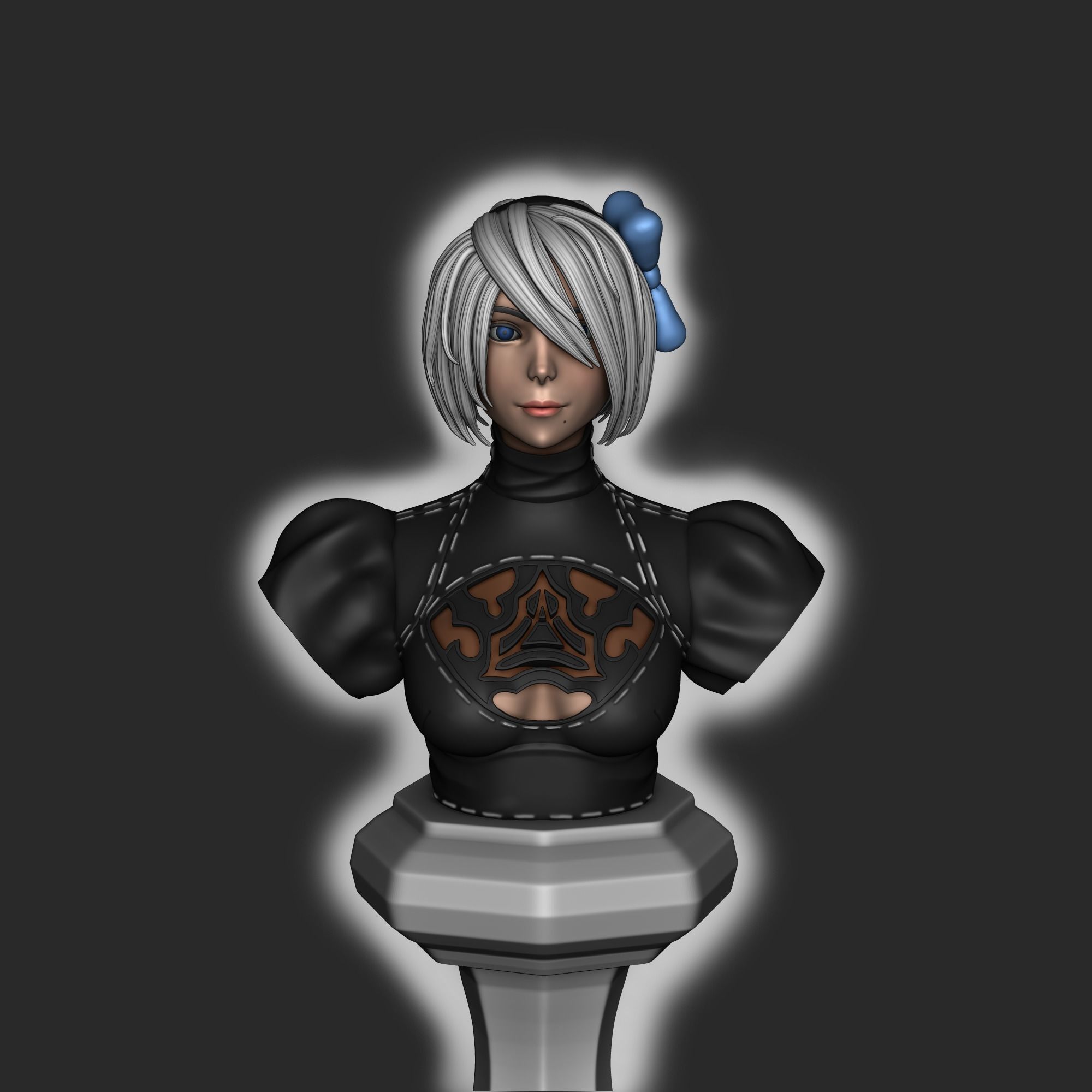 2B bust - Nier Automata 3D print model_9