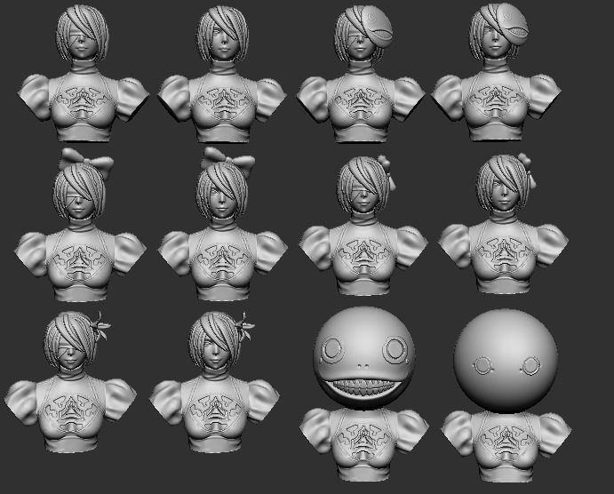 2B bust - Nier Automata 3D print model_17