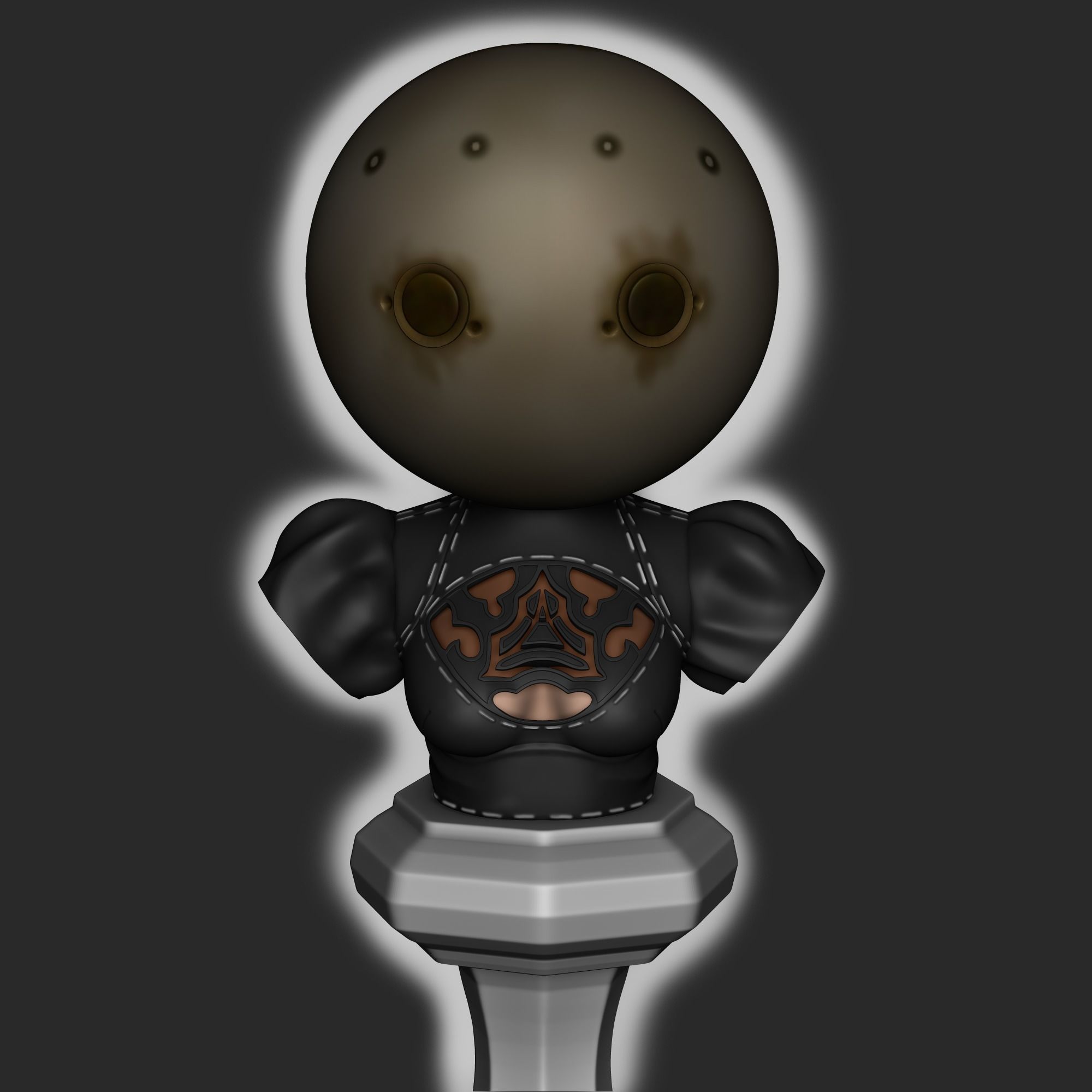 2B bust - Nier Automata 3D print model_3