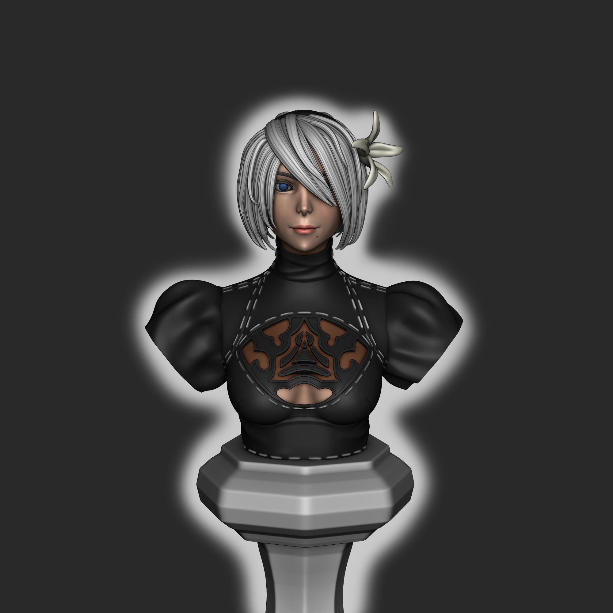 2B bust - Nier Automata 3D print model_11