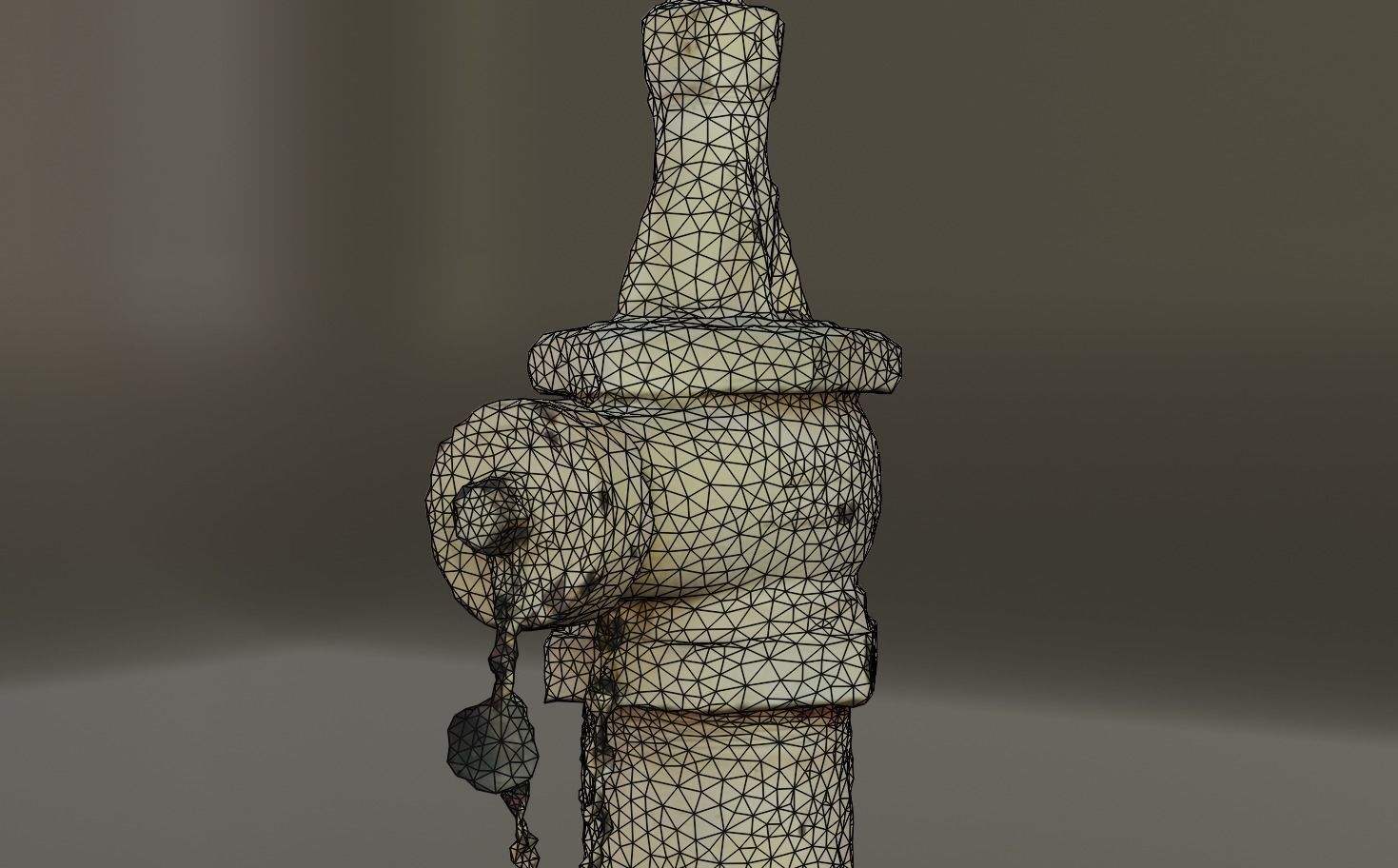 Tall Old Yellow Fire Hydrant Photo Scan Free 3D model_4