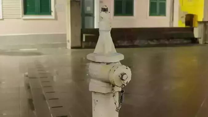 Tall Old Yellow Fire Hydrant Photo Scan