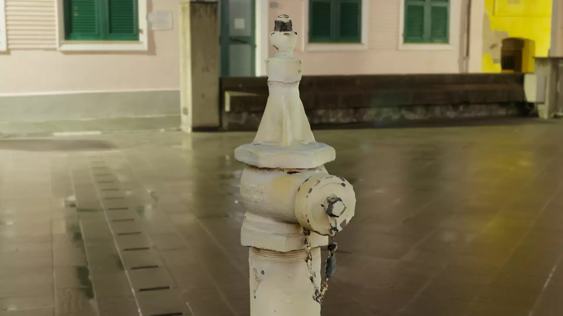 Tall Old Yellow Fire Hydrant Photo Scan Free 3D model_0