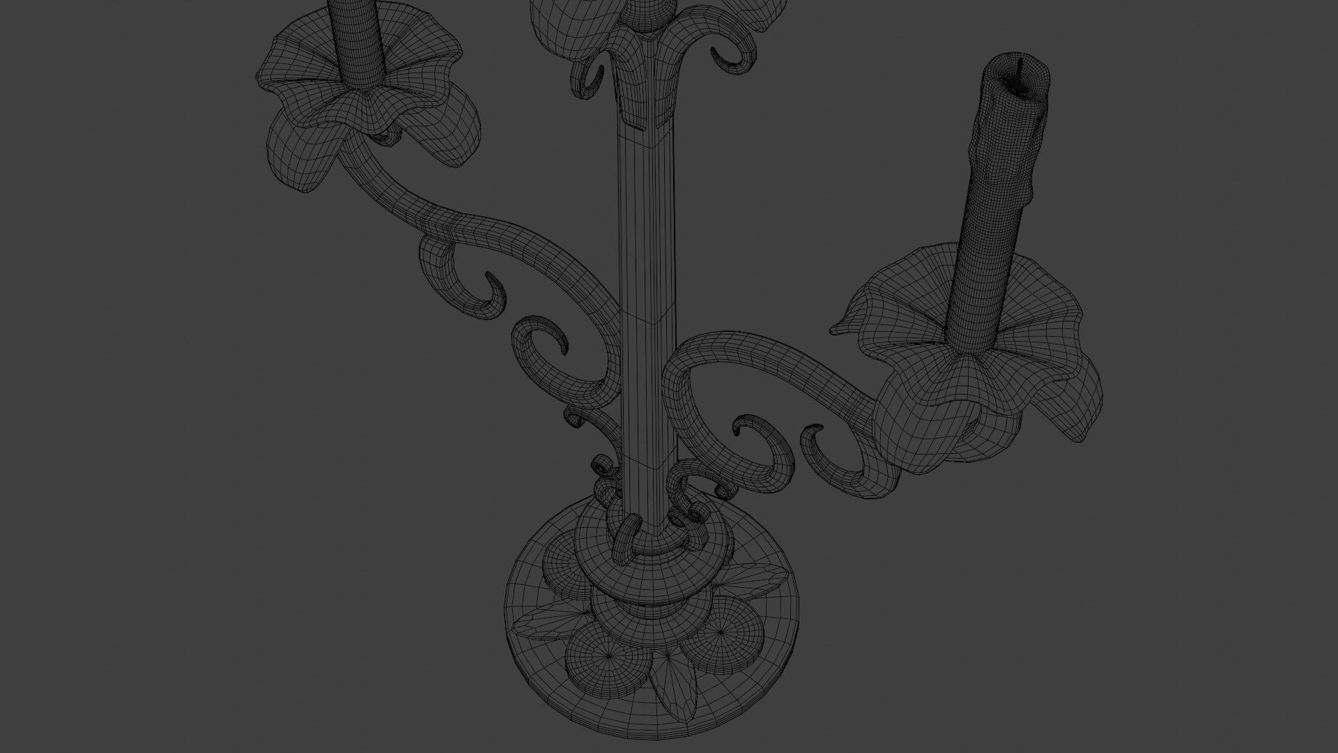 golden candle pack 3D model_10