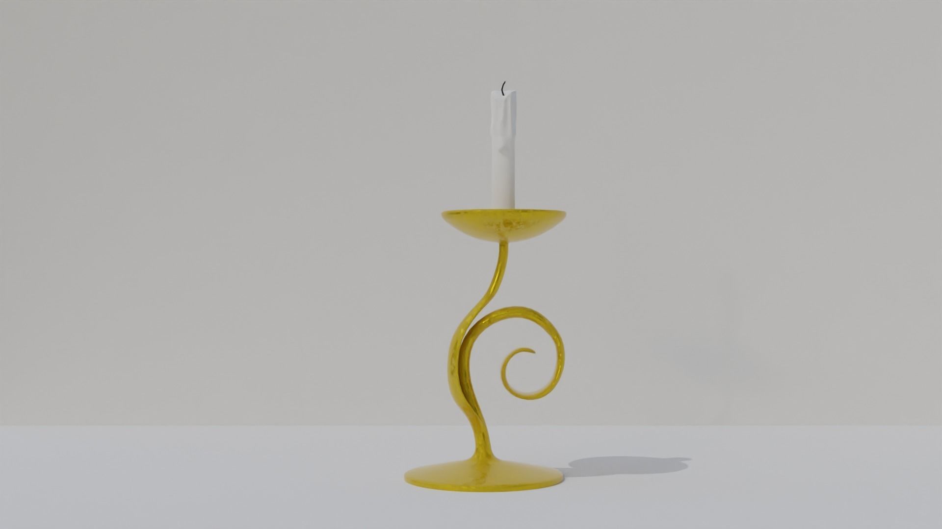 golden candle pack 3D model_5