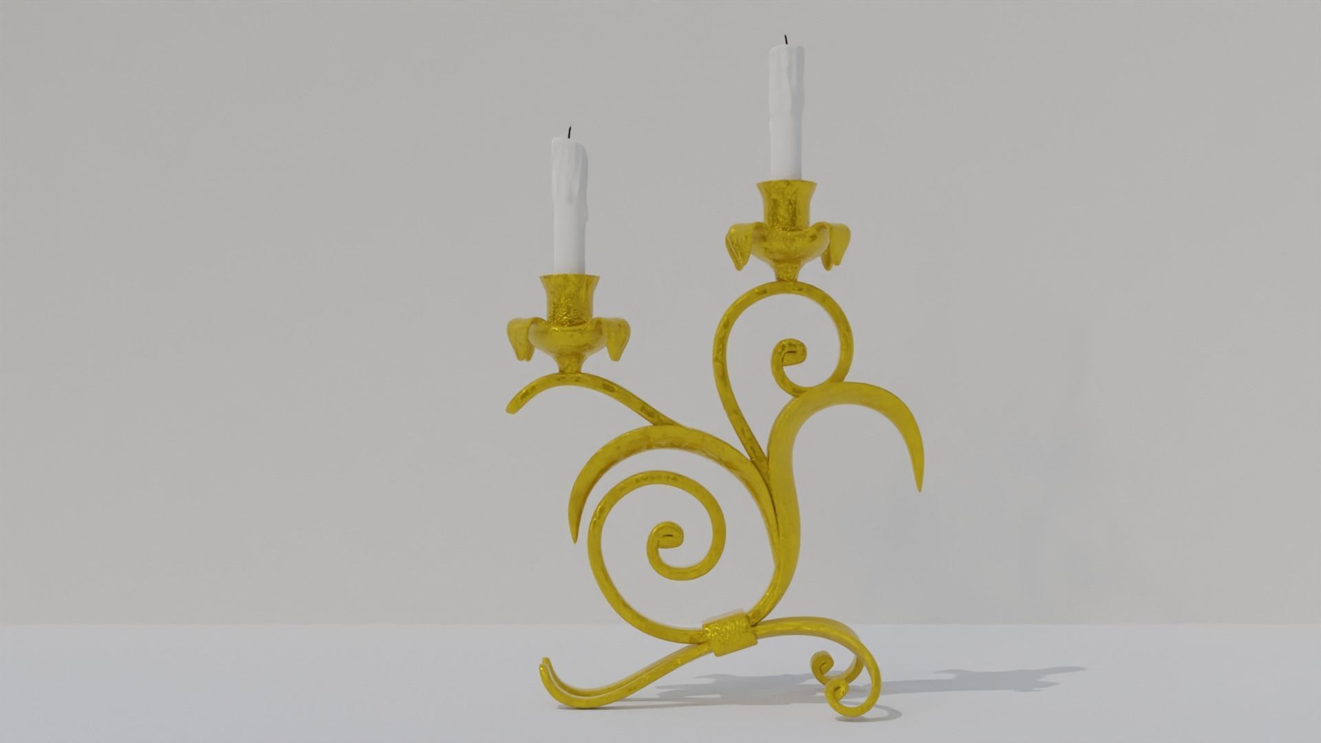 golden candle pack 3D model_8