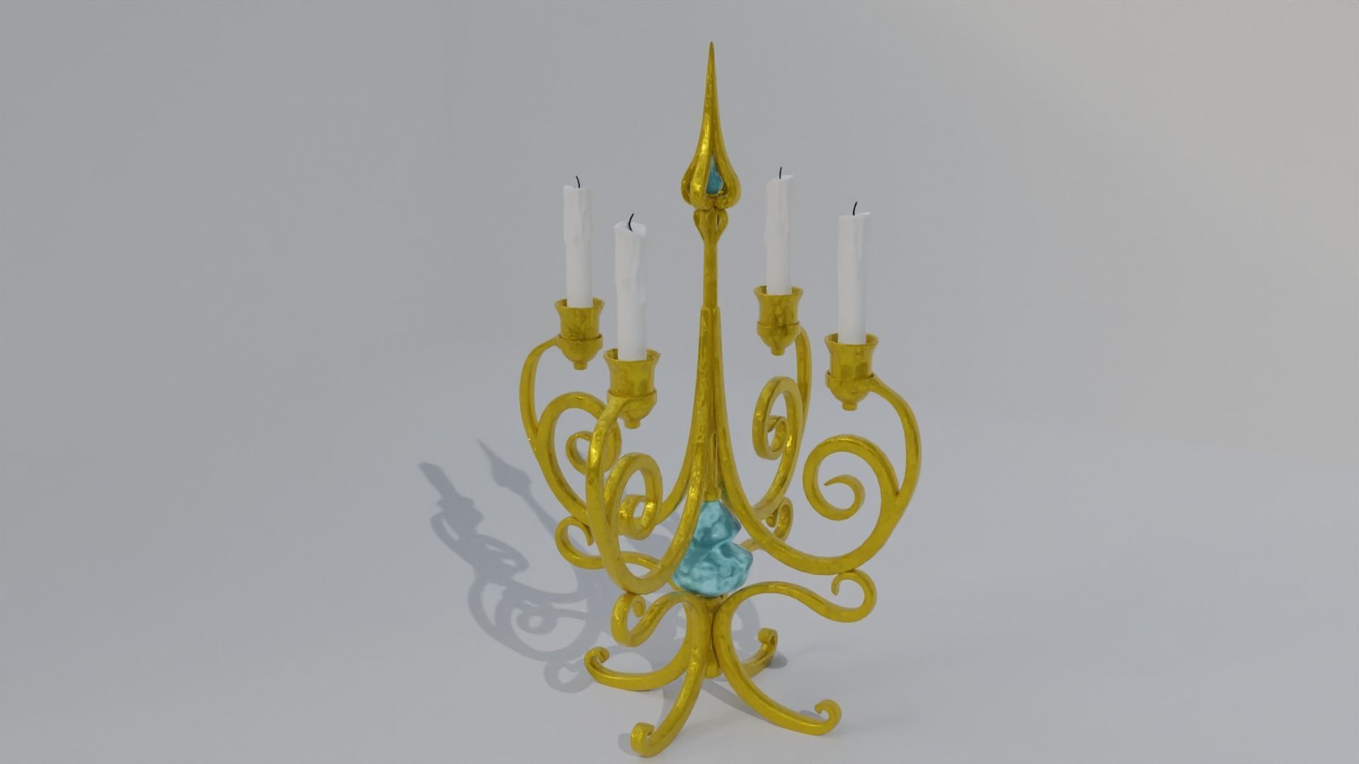 golden candle pack 3D model_12