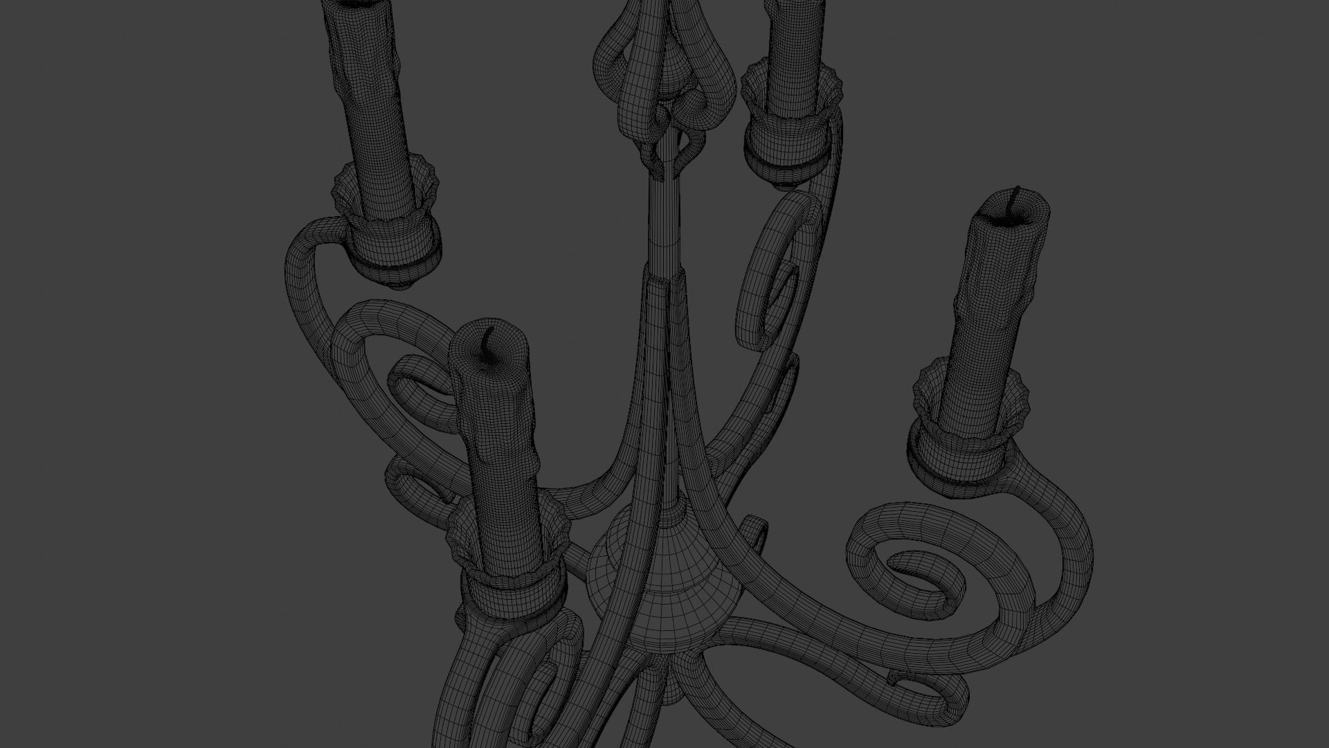 golden candle pack 3D model_13