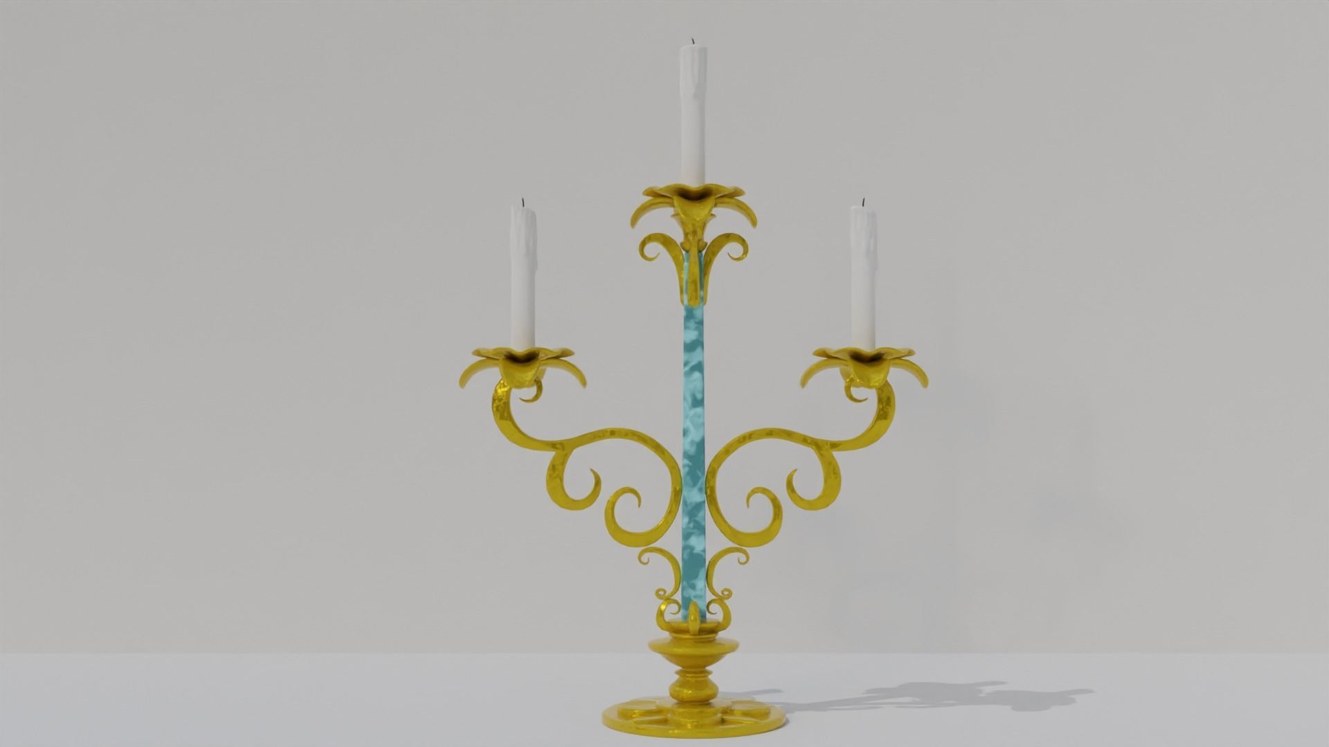 golden candle pack 3D model_11