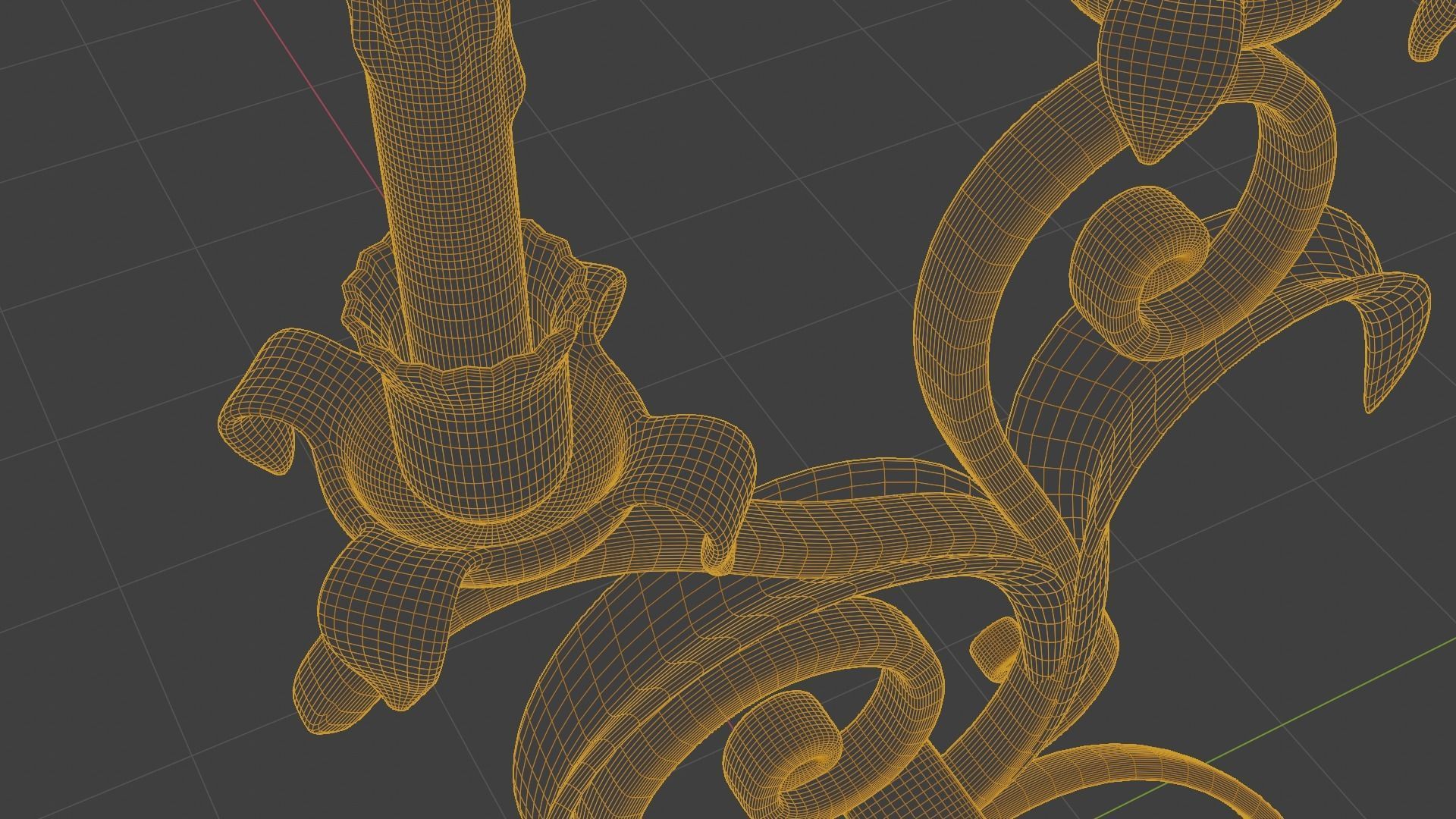 golden candle pack 3D model_7